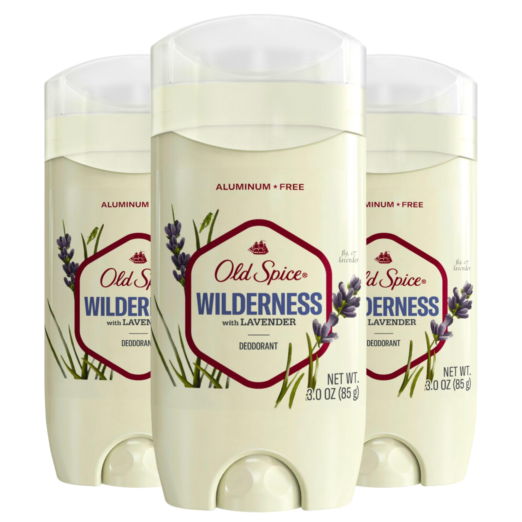 Old Spice Men'S Deodorant Aluminum-Free Wilderness With Lavender, 3Oz (Pack Of 3)