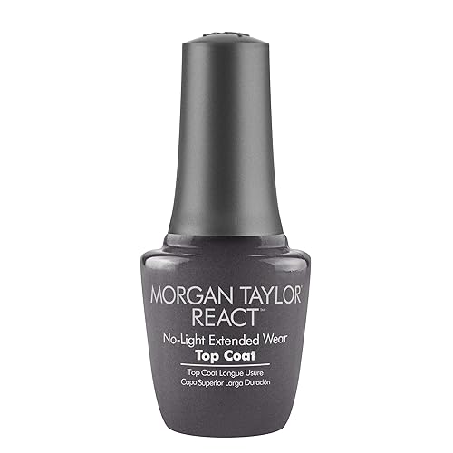 Morgan Taylor Nail Lacquer REACT Extended Wear Top Coat, Top Coat Nail Polish, 0.5 oz.