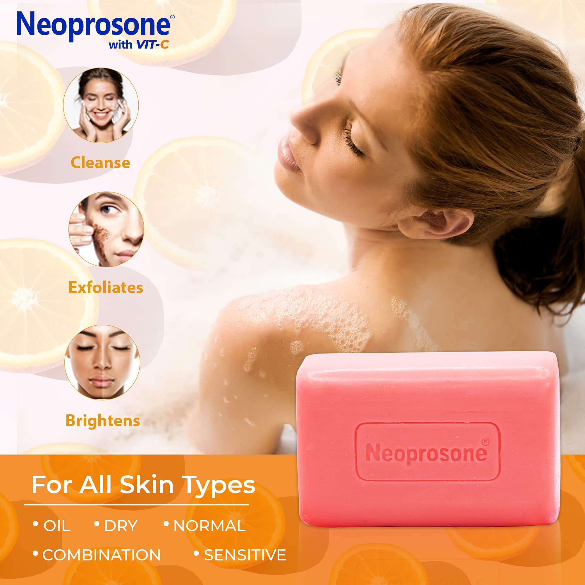 Neoprosone, Skin Brightening Soap | 7Oz / 200G | Exfoliating, Cleansing Bar, Helps To Reduce Spots On: Knees, Elbows, Face, Priv