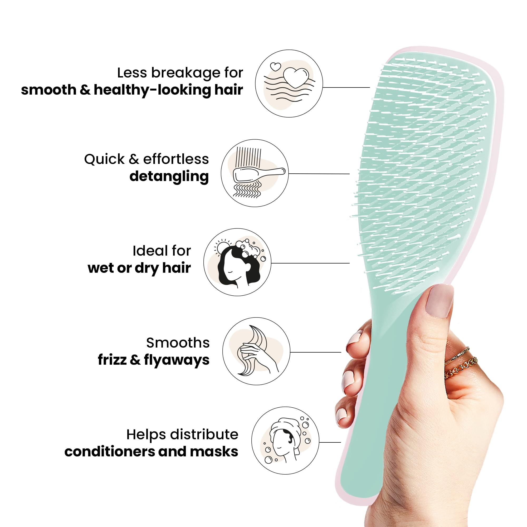 Tangle Teezer The Ultimate Detangling Brush, Dry And Wet Hair Brush Detangler For All Hair Types, Baby Pink & Mint