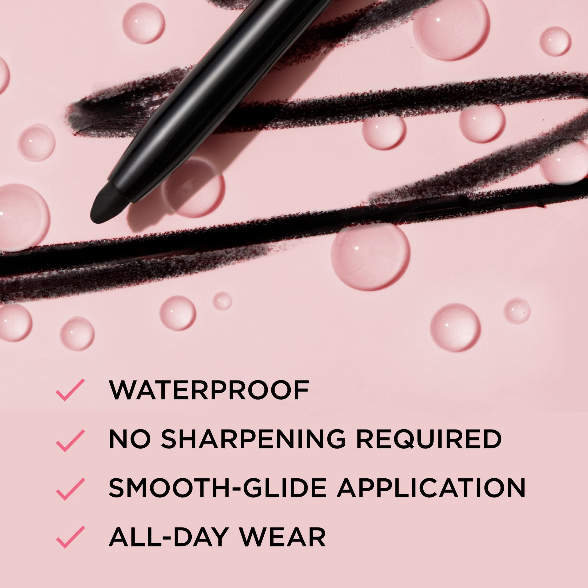 It Cosmetics Superhero No-Tug Retractable Eyeliner, Black - All-Day Wear, Waterproof Formula Wont Smudge - With Avocado Oil, Cha