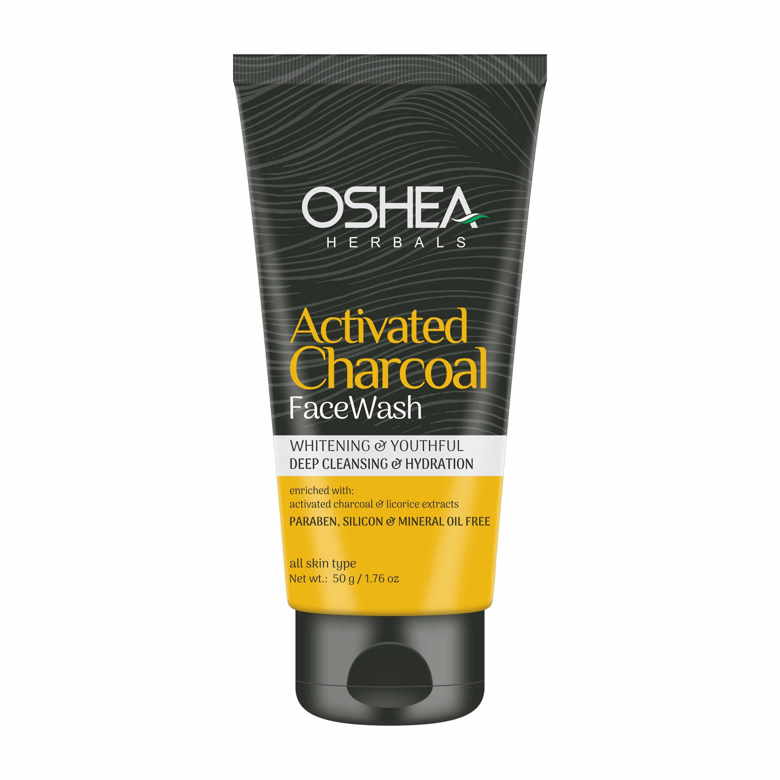 Oshea Herbals Activated Charcoal Gel Facewash For Men And Women | Removes Black Heads & Uneven Skin Tone With Activated Charcoal