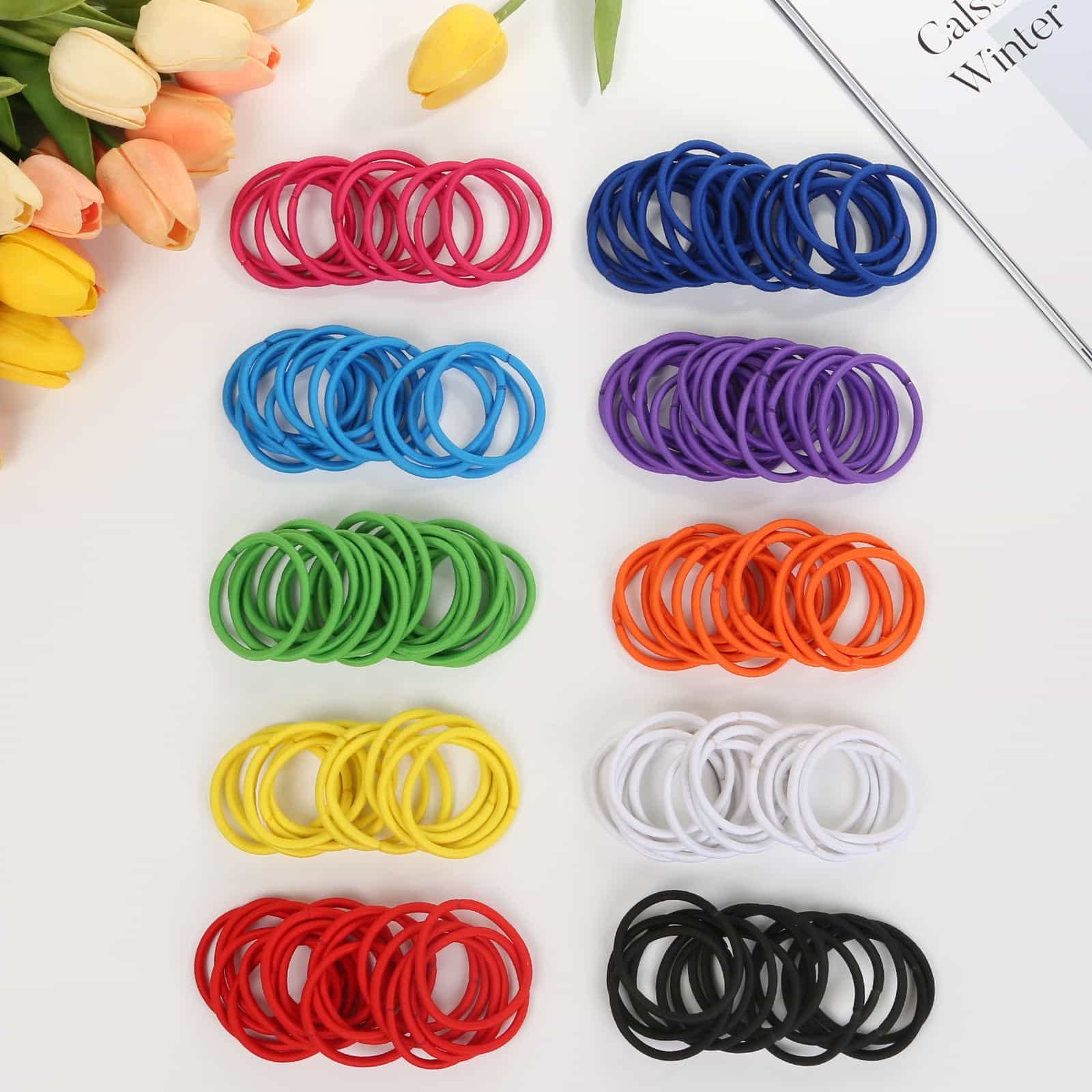 150 Pieces Hair Ties For Women Thick Curly Hair, Bulk Hair Ties Ponytail Holders Hair Elastics Hair Bands For Adults Women Girls