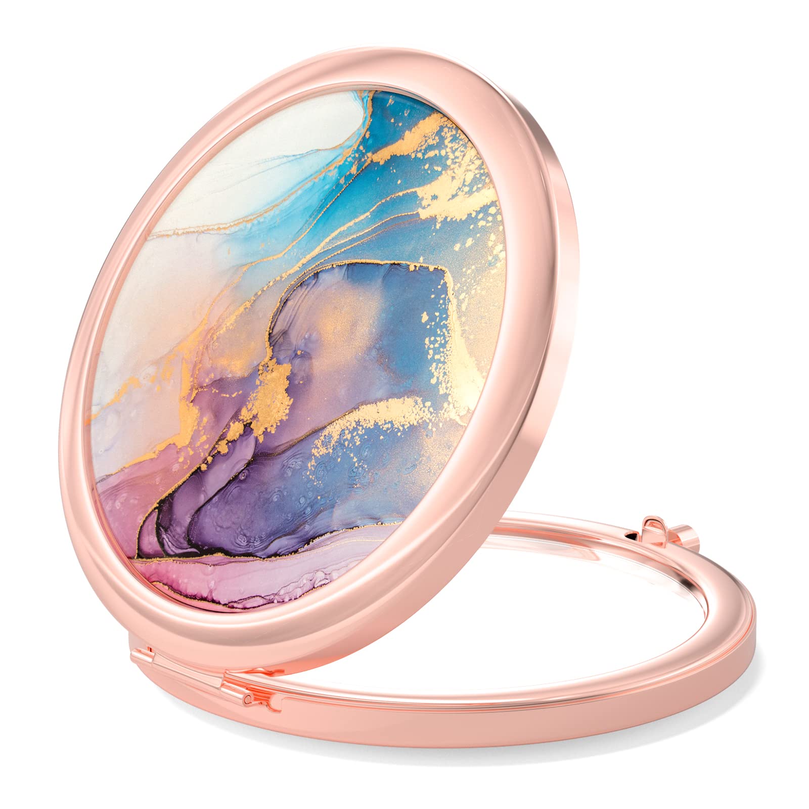 Nipichsha Compact Mirror, Pocket Travel Makeup Mirror, 2-Sided 2X/1X Magnification Mirror, Small Folding Portable Handheld Mirro