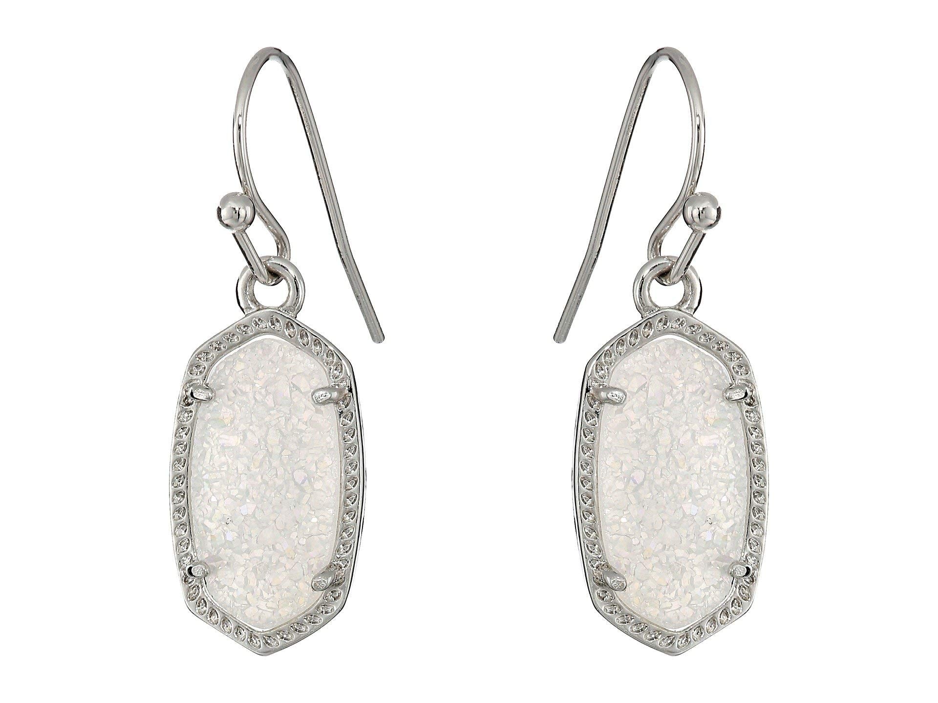 Kendra Scott Lee Earring Rhodium/Iridescent Drusy One Size