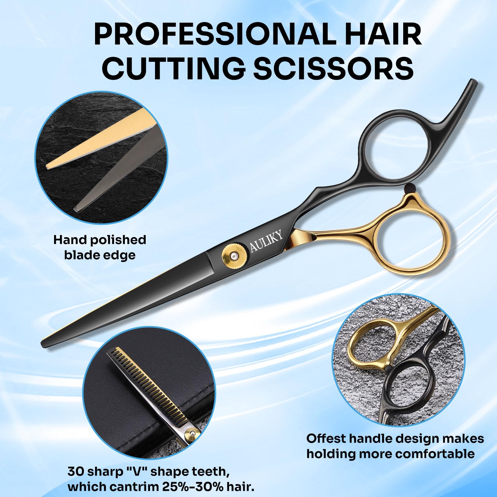Hair Cutting Scissors Shears Kits, 15 Pcs Professional Hairdressing Scissors Set, Stainless Steel Hairdressing Shears Set Profes