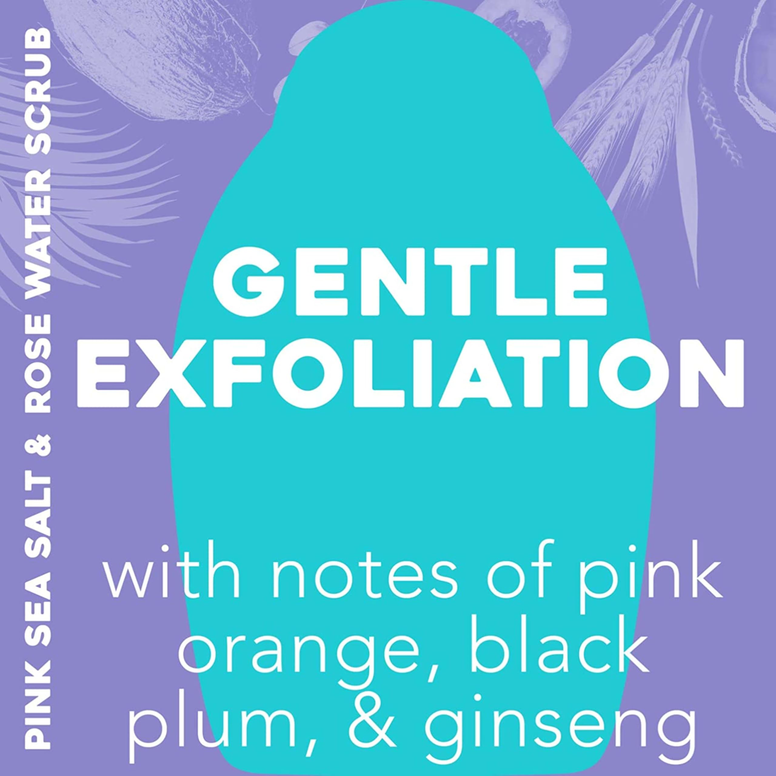 Ogx Pink Sea Salt & Rosewater Gentle Soothing Body Scrub, Light Exfoliating Body Wash, Sulfate-Free, 19.5 Ounce, 1.0 Count