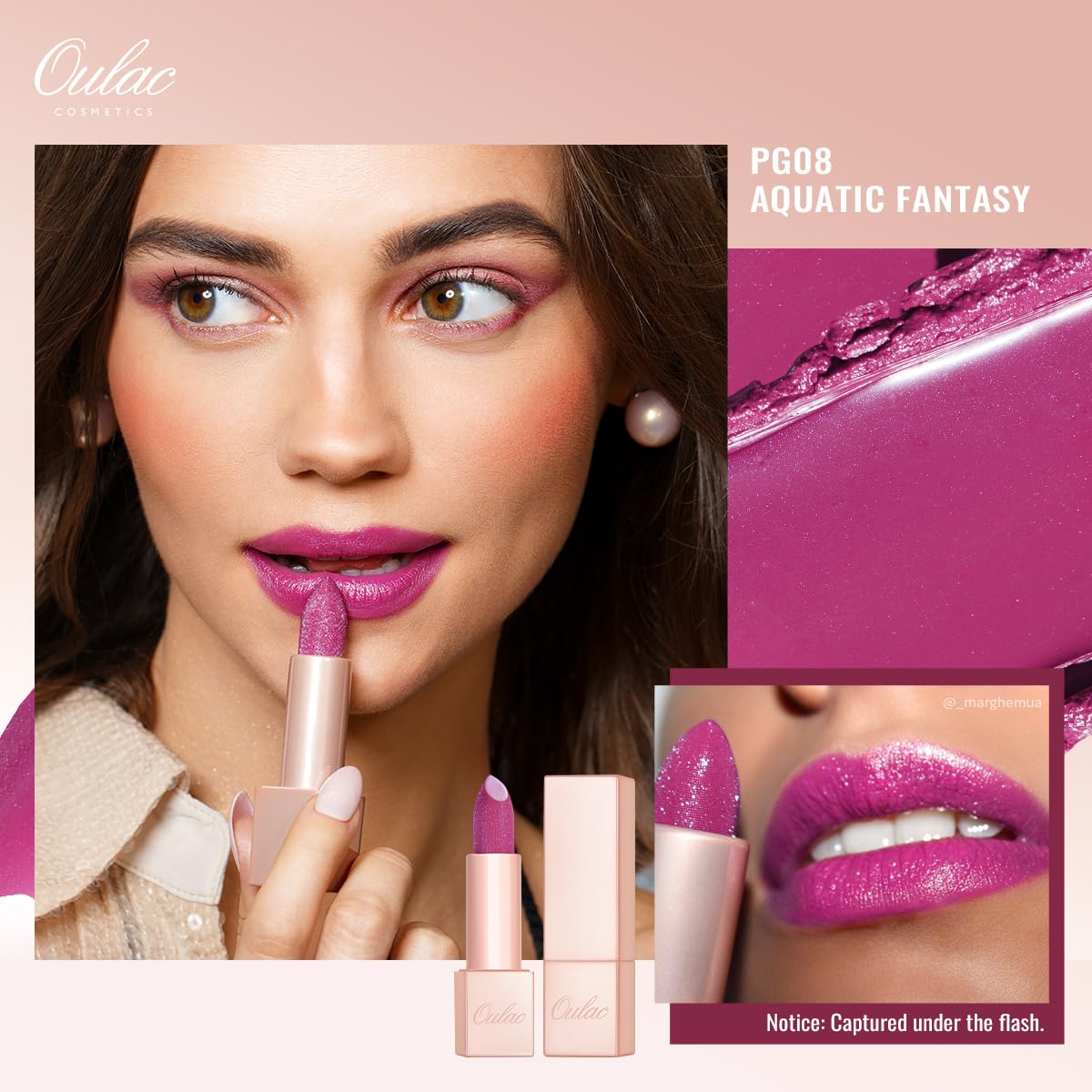 Oulac Moisturizing Purple Lipstick for Women - Tinted Lip Balm Infused with Shea Butter, Shiny & Lightweight Lip Makeup, Vegan &