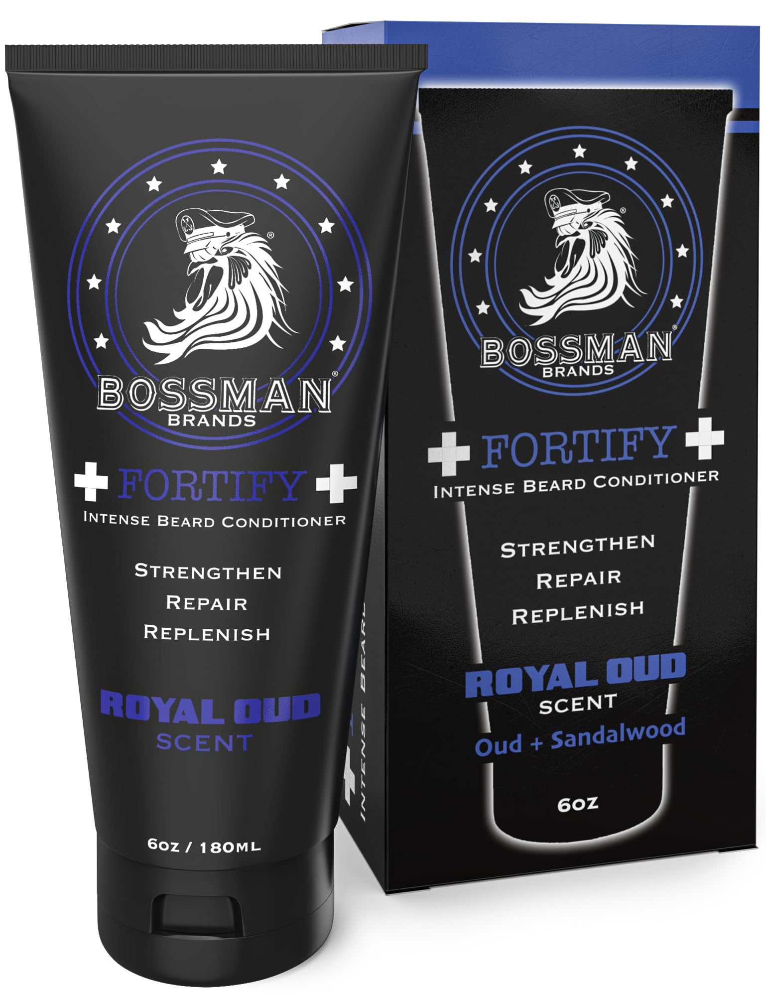 Bossman Fortify Intense Beard Conditioner - Shower Beard Wash - Beard Straightener For Men - Moisturizer And Beard Softener For