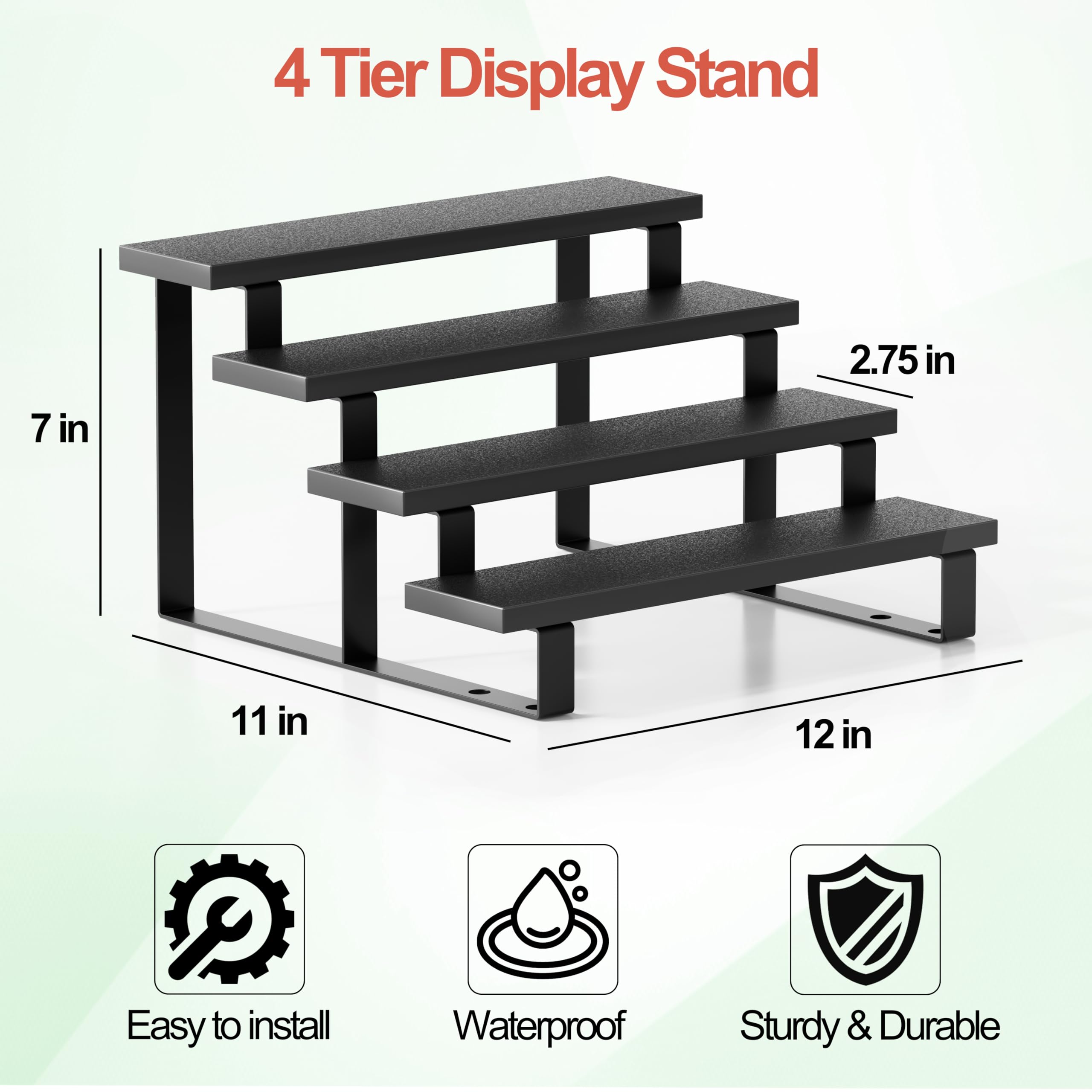 Boulphia Cologne Organizer for Men, 12 Inch Wood Cologne Stand 4 Tier Perfume Organizer for Dresser, Versatile Step Display Stan