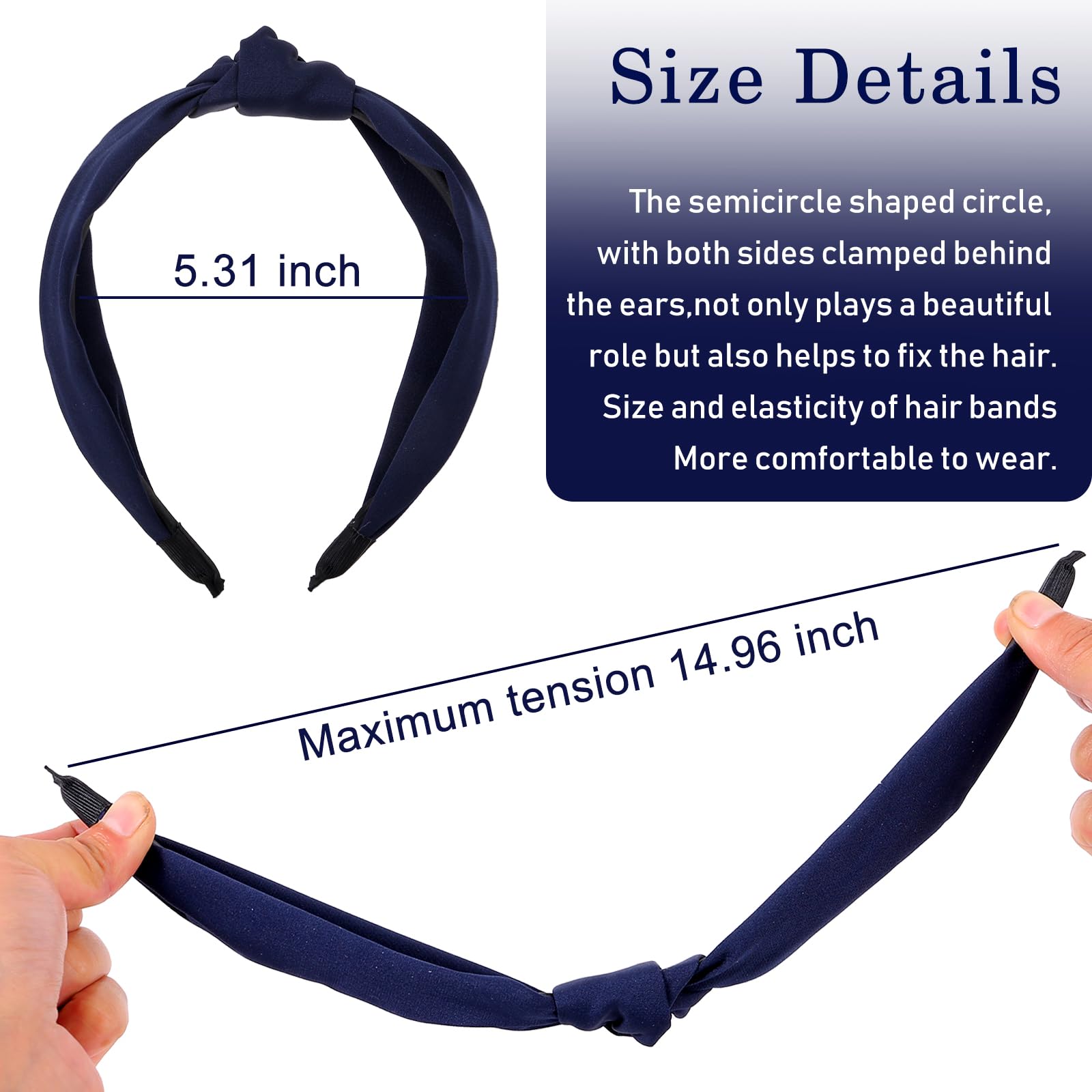 loucent 5-Pack Knotted Headbands for Women - Wide Non-Slip Top Knot Headbands for Stylish Hair Accessories- Red and Grey