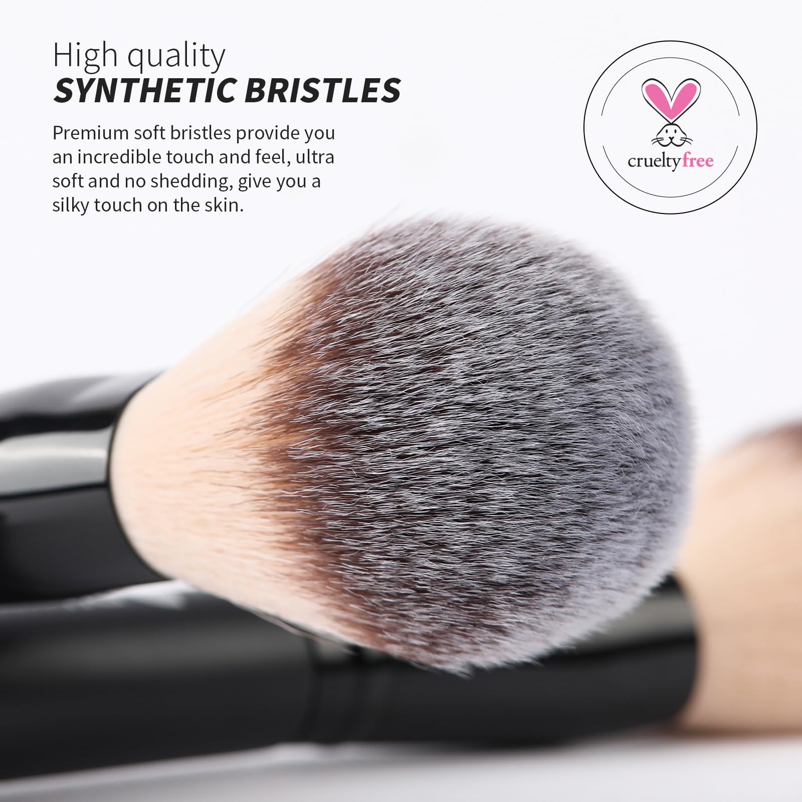 Ducare Makeup Foundation Brushes Double Ended Blush Powder Brush, Duo Bronzer Blush Brush For Rounded Taperd Liquid, Cream, Powd