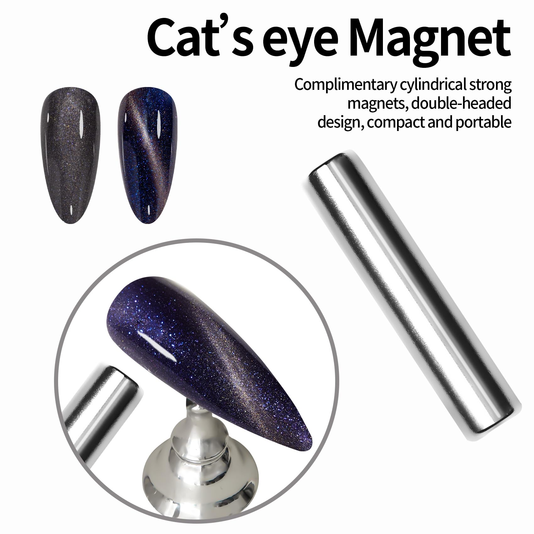 Maychao 15Ml Galaxy Cat Eye Gel Nail Polish 1Pc Dark Blue Shimmer Gel Polish With Magnet Soak Off Holographic Magnetic Nail Poli