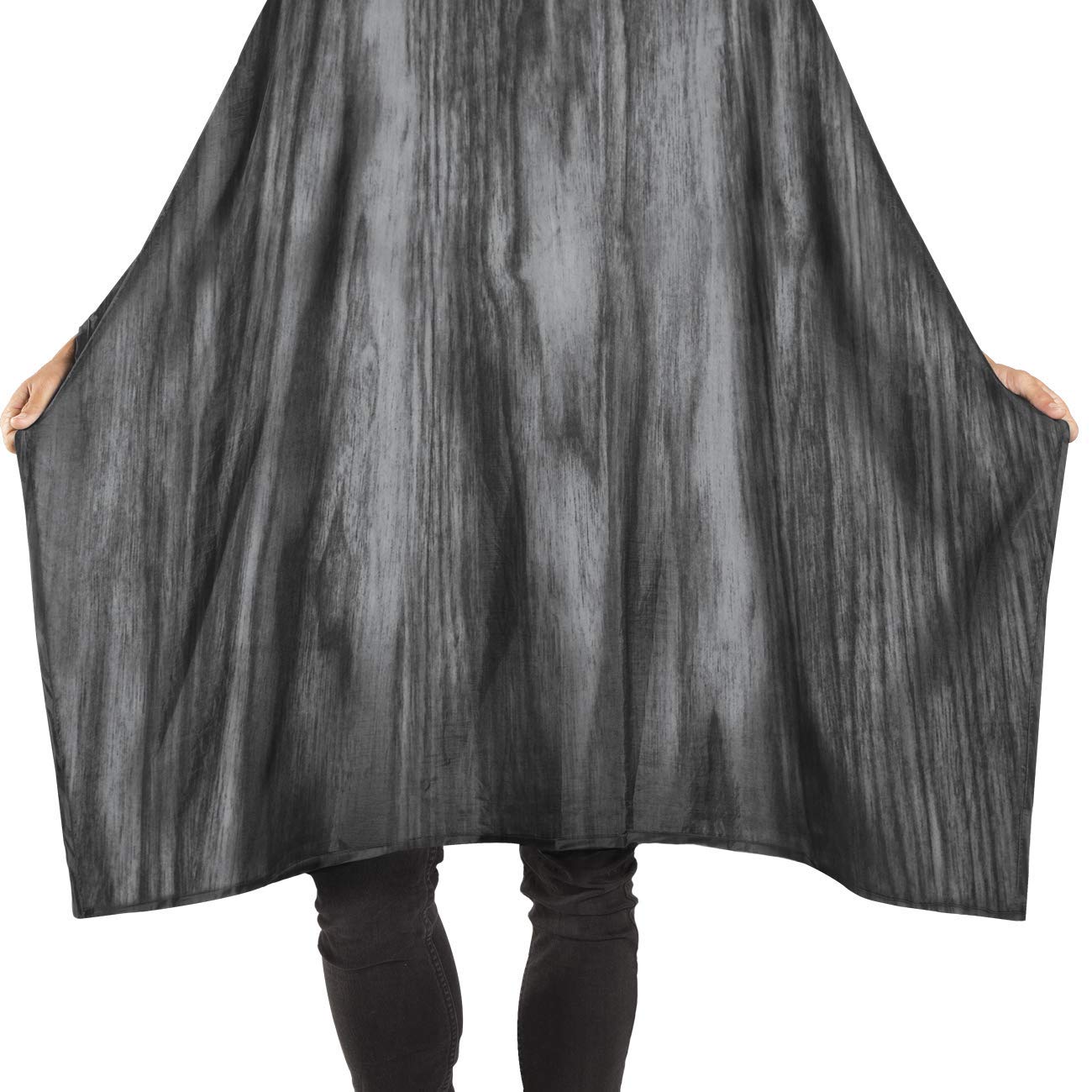 Betty Dain Wood Grain Styling Cape, Dark Wood Grain Print, Lightweight Polyester, Water Resistant, Snap Closure, Easy Care Machi