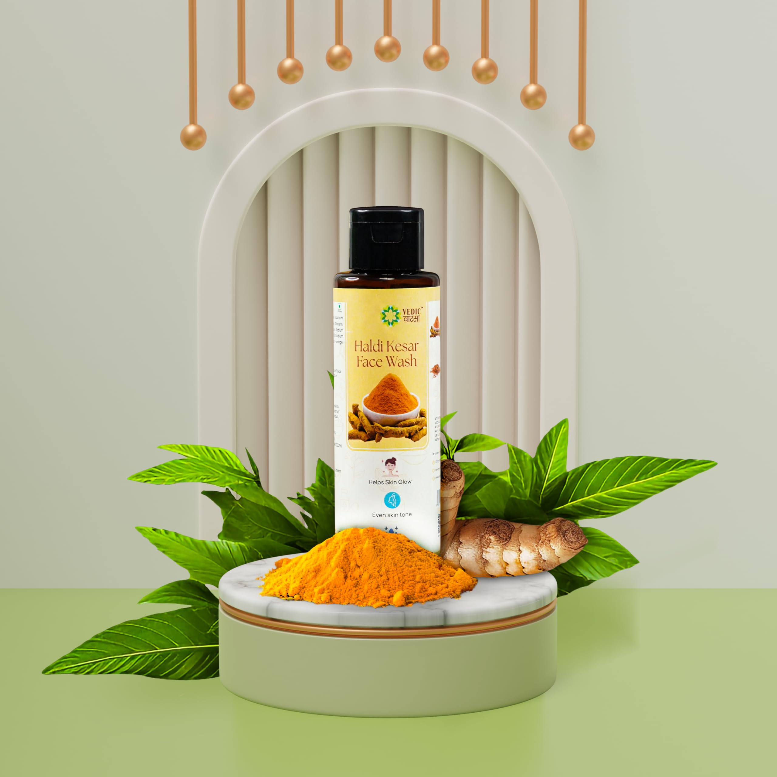 Vedic Vaarsa Haldi Kesar Face Wash  Nourishing Skin Cleaning Agent, Unisex, Face, Lotion Or Cream, Beauty & Personal Care