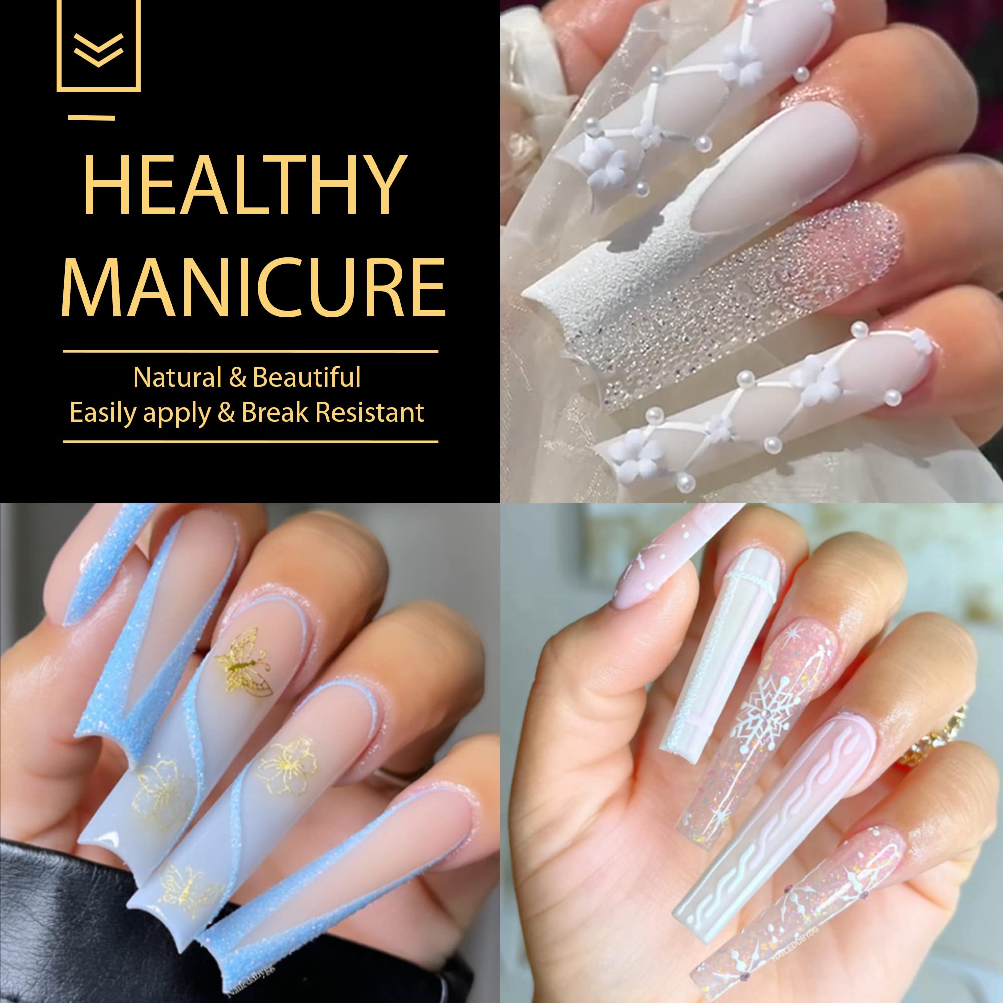 Una Gella Soft Gel Nail Tips Long Pre-File | 240 Square Gel Tips Xxl | Full Cover No C Curve Extra Long Full Cover Tapered Squar