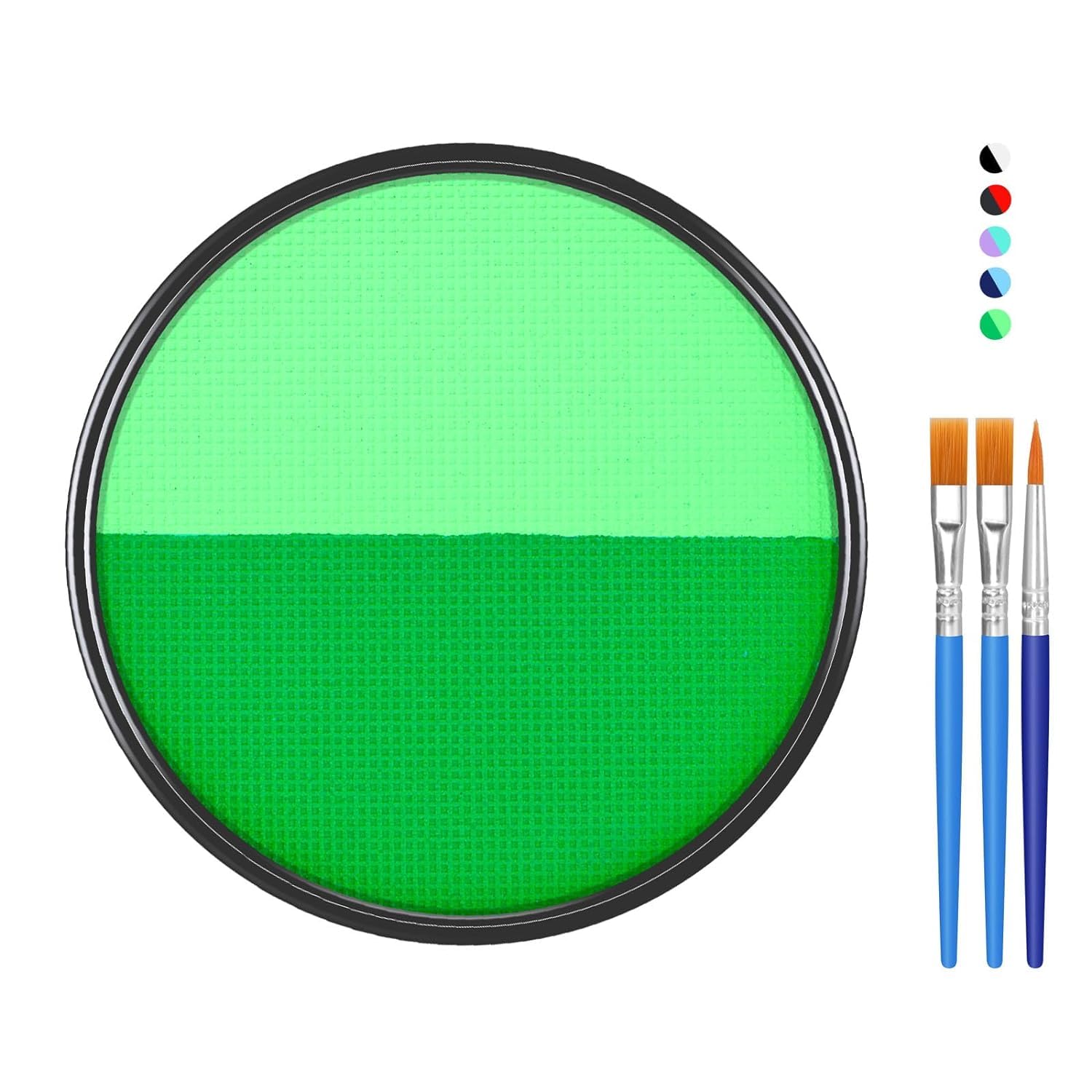 Freeorr Green Face Body Paint Makeup Foundation 30G, Water Activated Dark Green/Light Green Cream To Powder Face Body Paint For