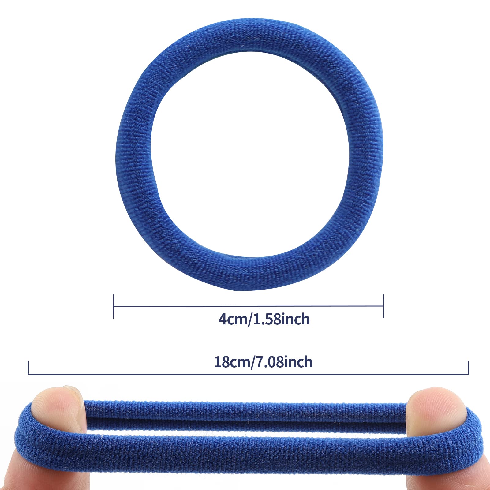 100 Pcs Thick Seamless Hair Ties, Ponytail Holders Hair Accessories No Damage For Thick Hair (Rainbow Colors)