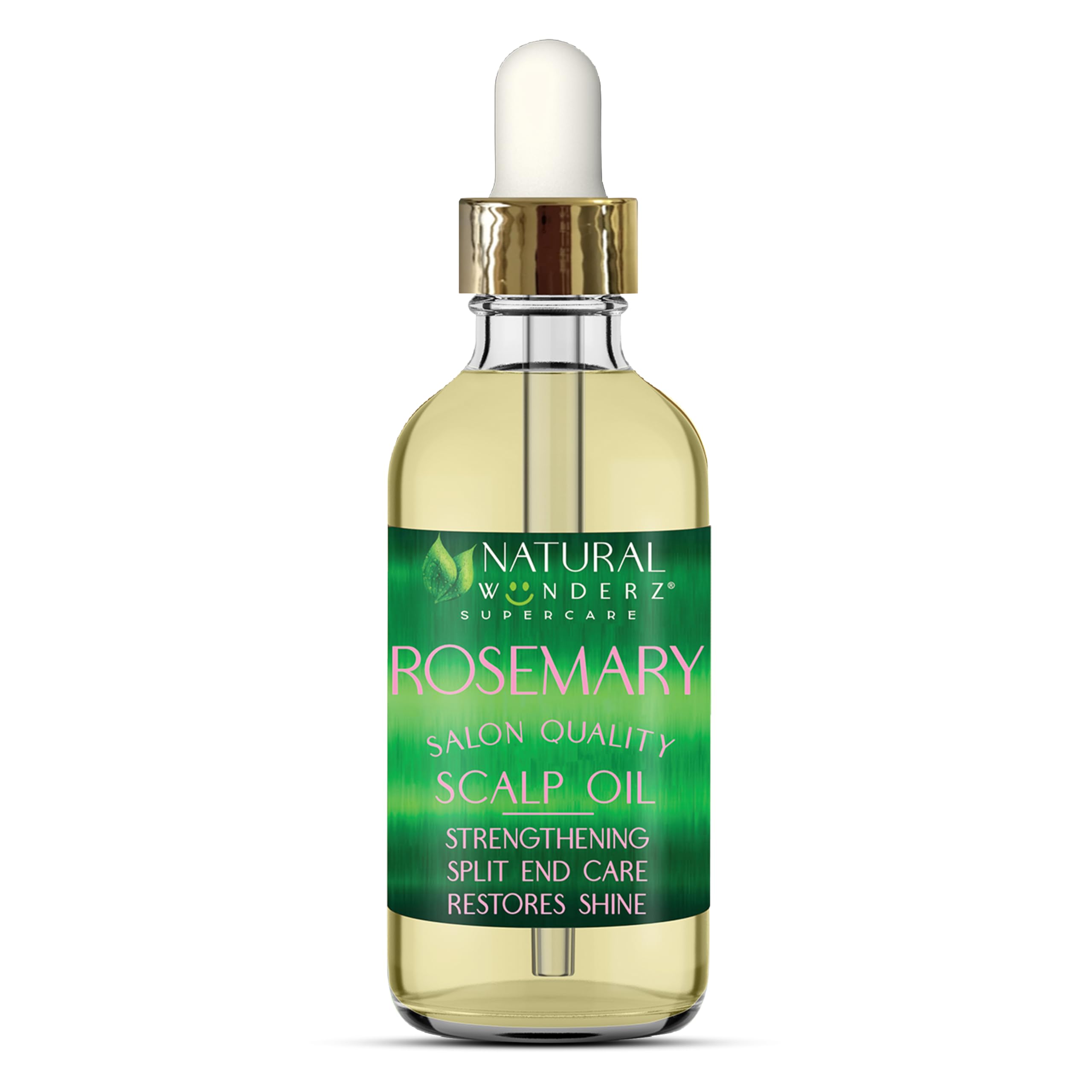 Natural Wunderz Rosemary Hair Oil, Supports Hair Growth, Thickening Serum and Strengthening Split End Case for Dry and Damaged H
