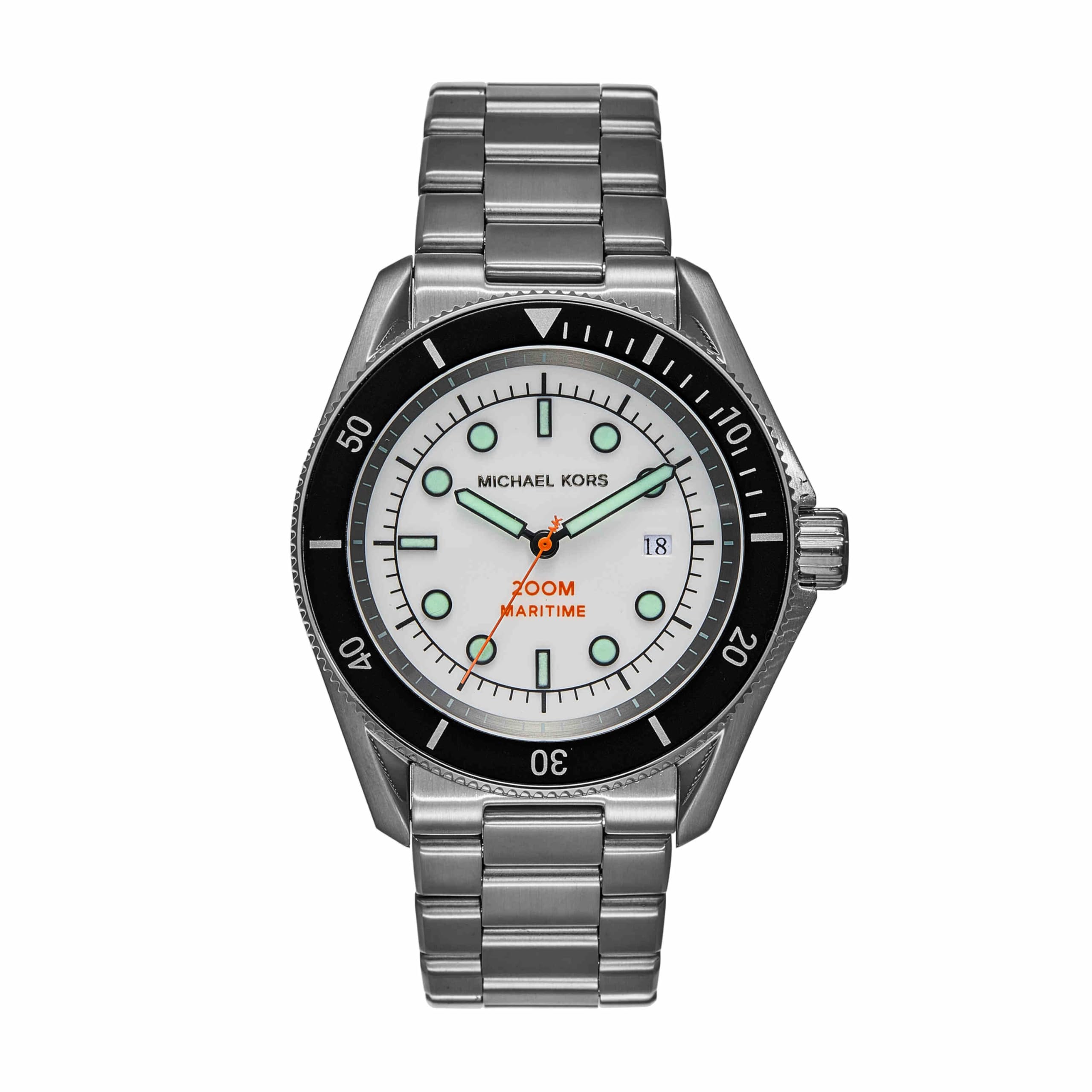Michael Kors Analog White Dial MenS Metal Band WatchMk9163