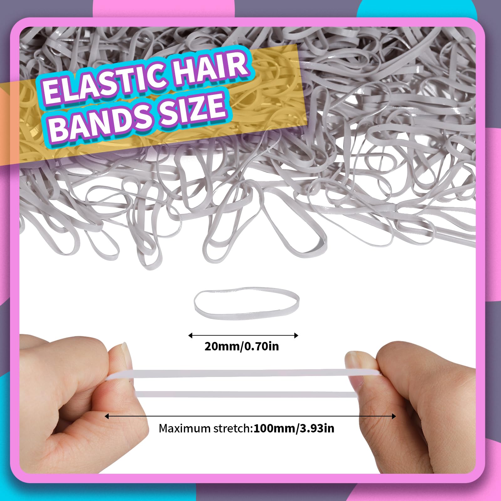 Teenitor Hair Elastics,Rubber Bands For Hair, Elastics For Hair,Elastic Hair Bands,300Pcs,Gray