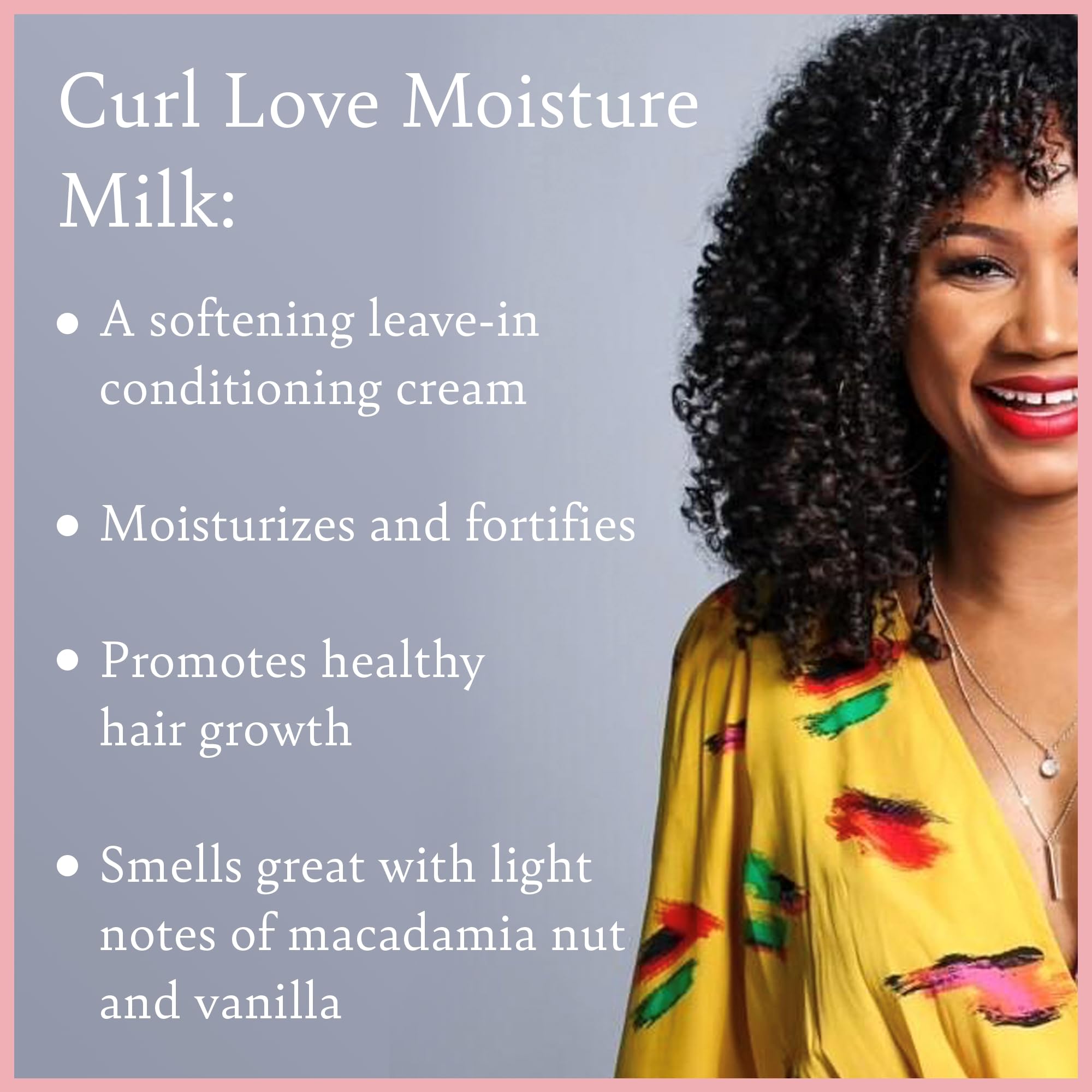 Camille Rose Curl Love Moisture Milk Leave-In Conditioner, with Rice Milk and Macadamia Oil to Soften, Smooth and Detangle Curly