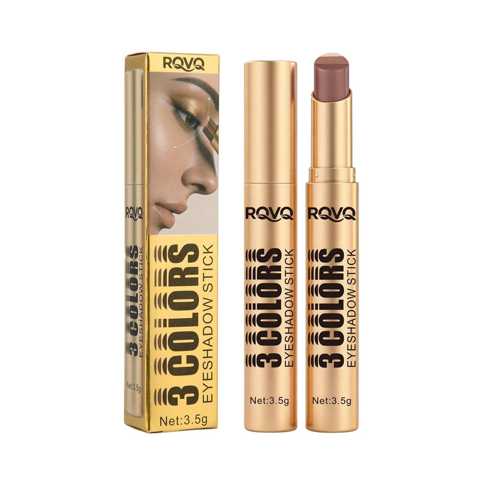 MEME XTRA 3 Color Eyeshadow Stick Curved Tip, Blendable Cream Glitter Eyeshadow, Waterproof Long Lasting Eye Glitter Shadow Penc