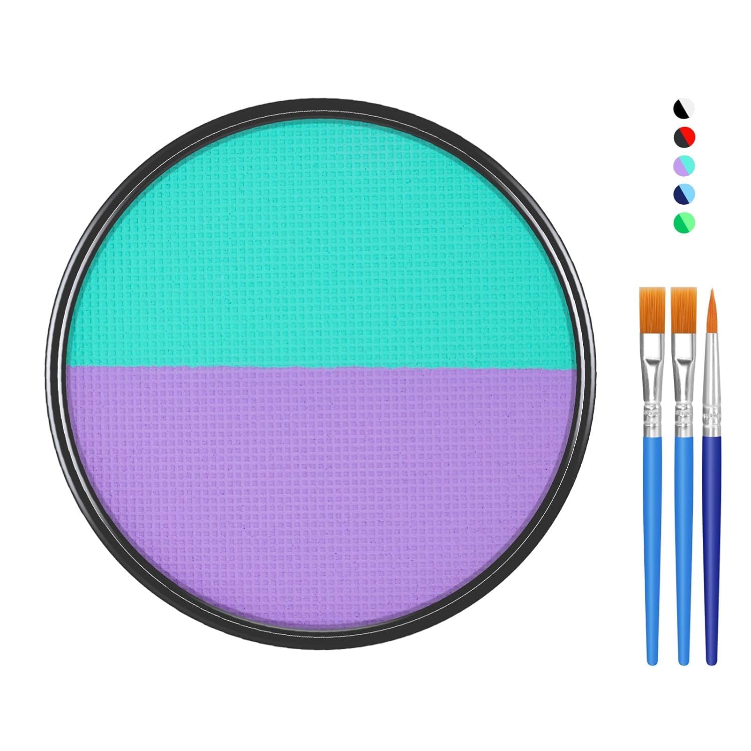 FREEORR Purple Cyan Face Body Paint Makeup Foundation 30 g, Water Activated Cream to Powder Face Body Paint Makeup for Halloween