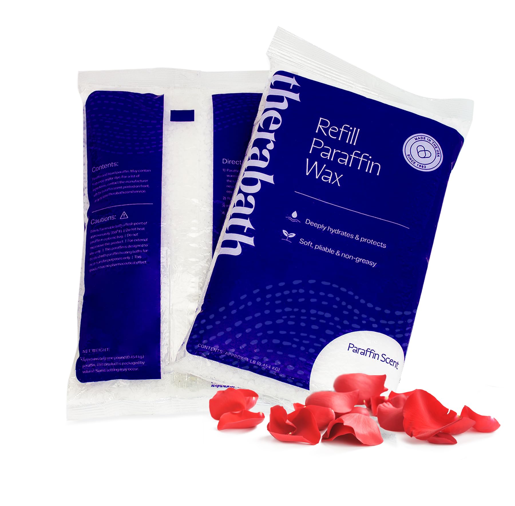 Therabath Paraffin Wax Refill - Thermotherapy - For Hands, Feet, Body - Deeply Hydrates - Made In Usa, 6 Lb. Rose Petal