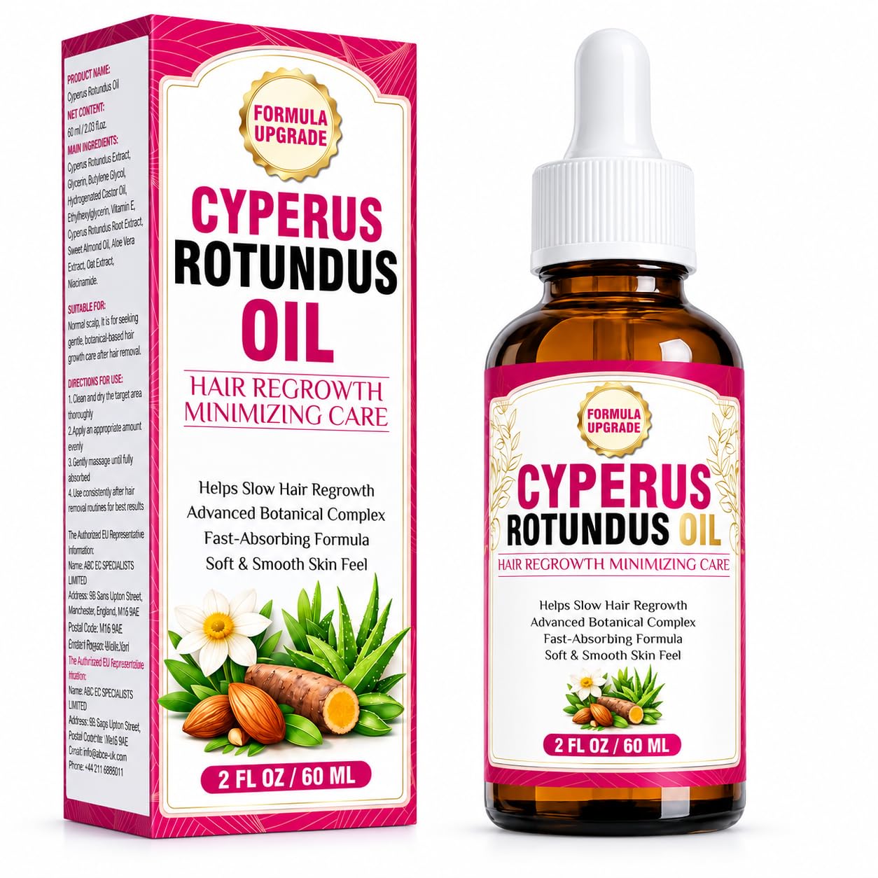 Nexkayee Cyperus Rotundus Oil for Hair Removal & Ingrown Hair Treatment, Natural Shaving Oil for Women and Men, After Shave Oil 