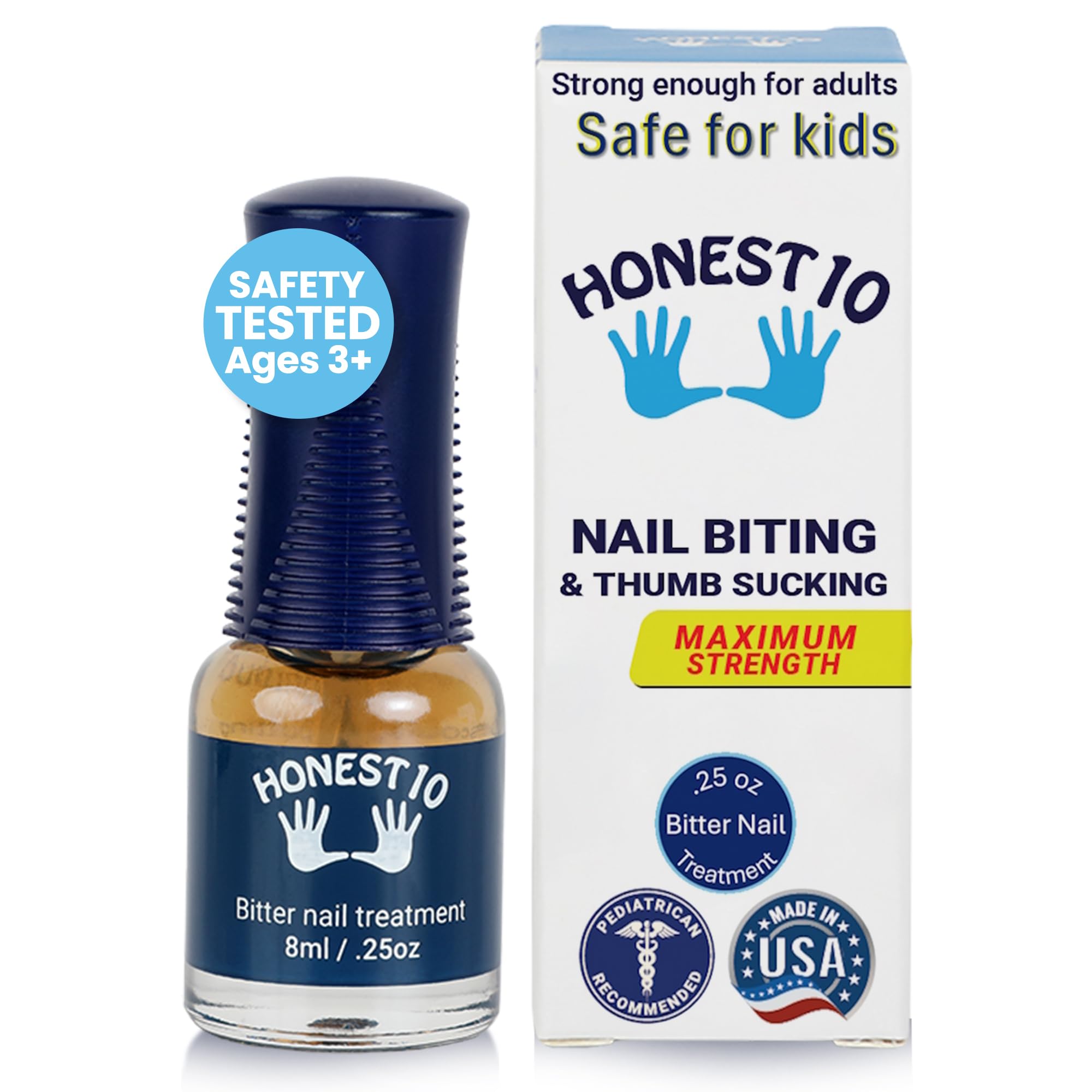 Honest10 Nail Biting Prevention for Kids & Adults - Break The Habit - Safe Bitter Nail Polish Formula, Lab Tested & Pediatric MD