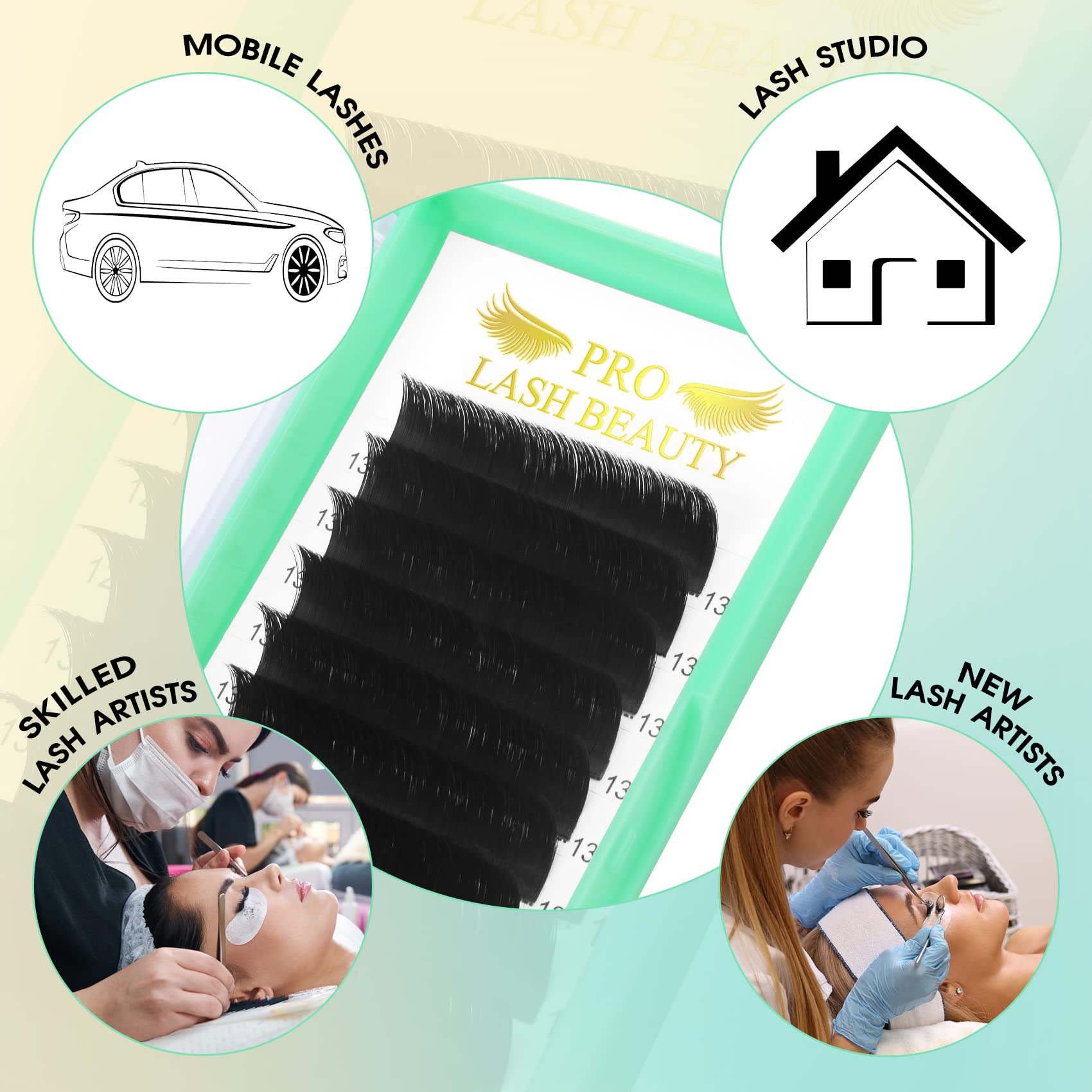 Easy Fan Volume Lashes c-005-9 Volume Lash Extensions Rapid Blooming Lashes 9 to 20 mm Mega Volume Lash Extensions c D curl Flow