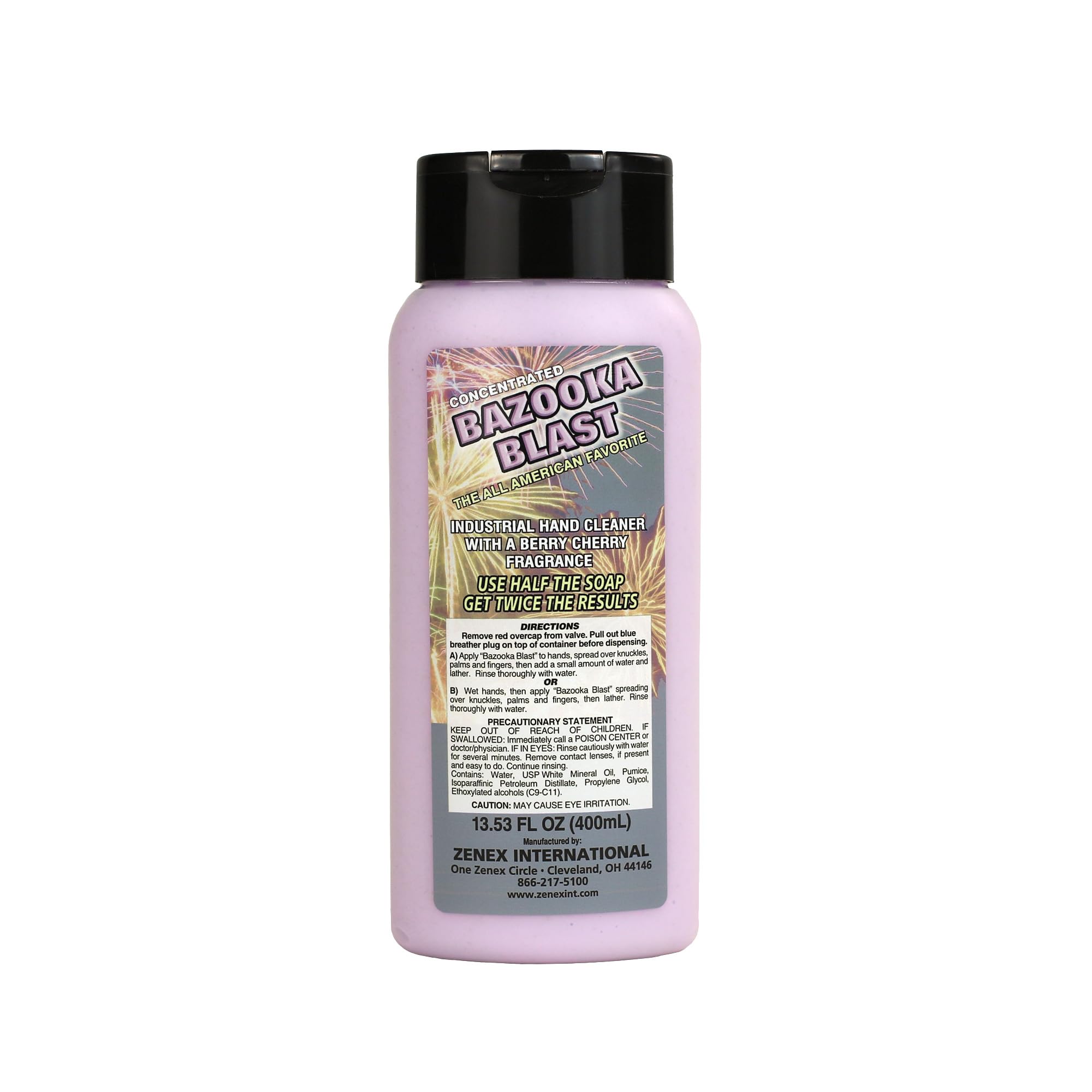 Zenex Bazooka Blast Hand Soap - Industrial Hand Cleaner | Heavy-Duty Shop Soap | Pumice-Powered Grease & Grime Remover | Berry C
