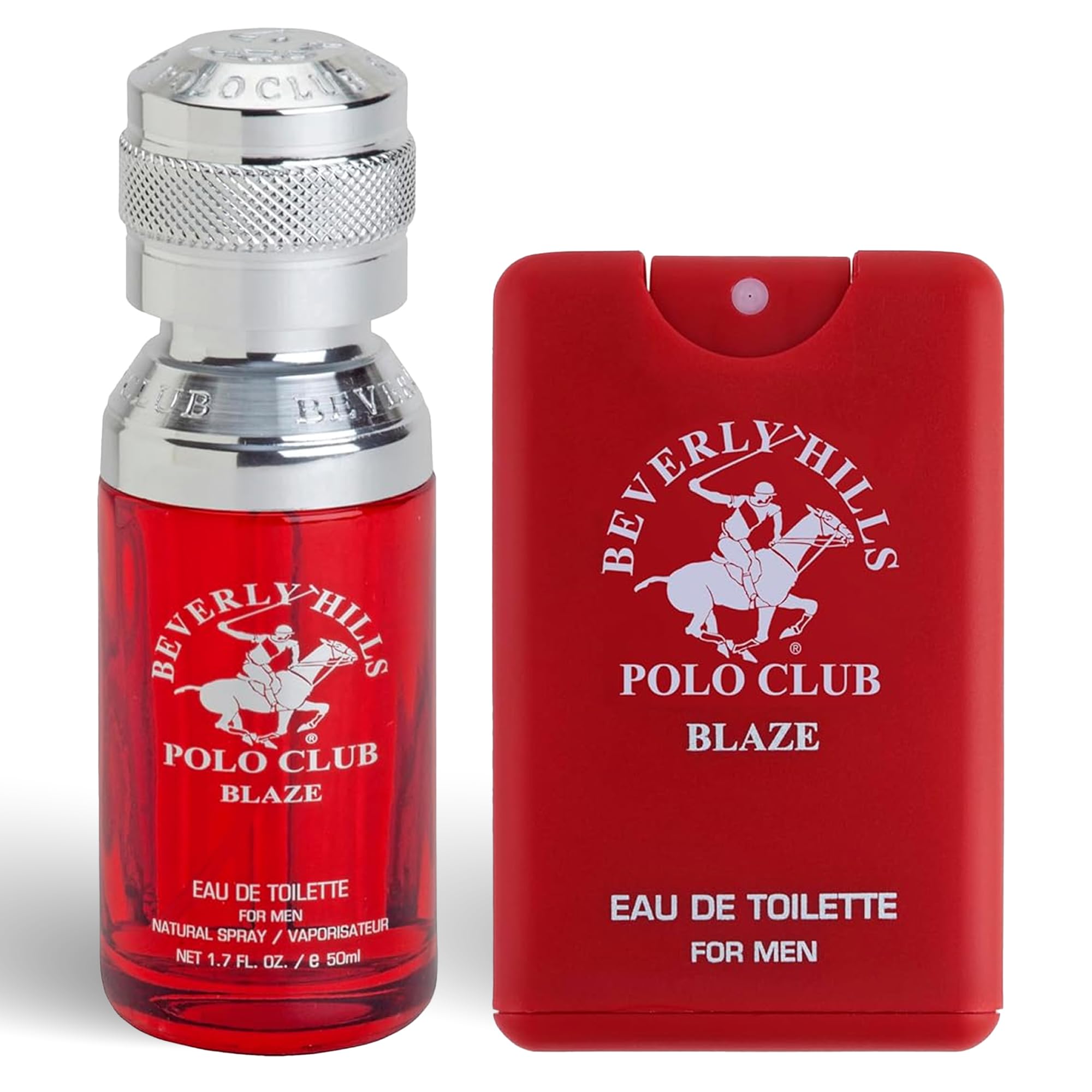 Beverly Hills Polo Club Bhpc Men'S Eau De Toilette Bonus Pack, 1.7Oz Edt + Bonus Edt Pocket Spray (Blaze)