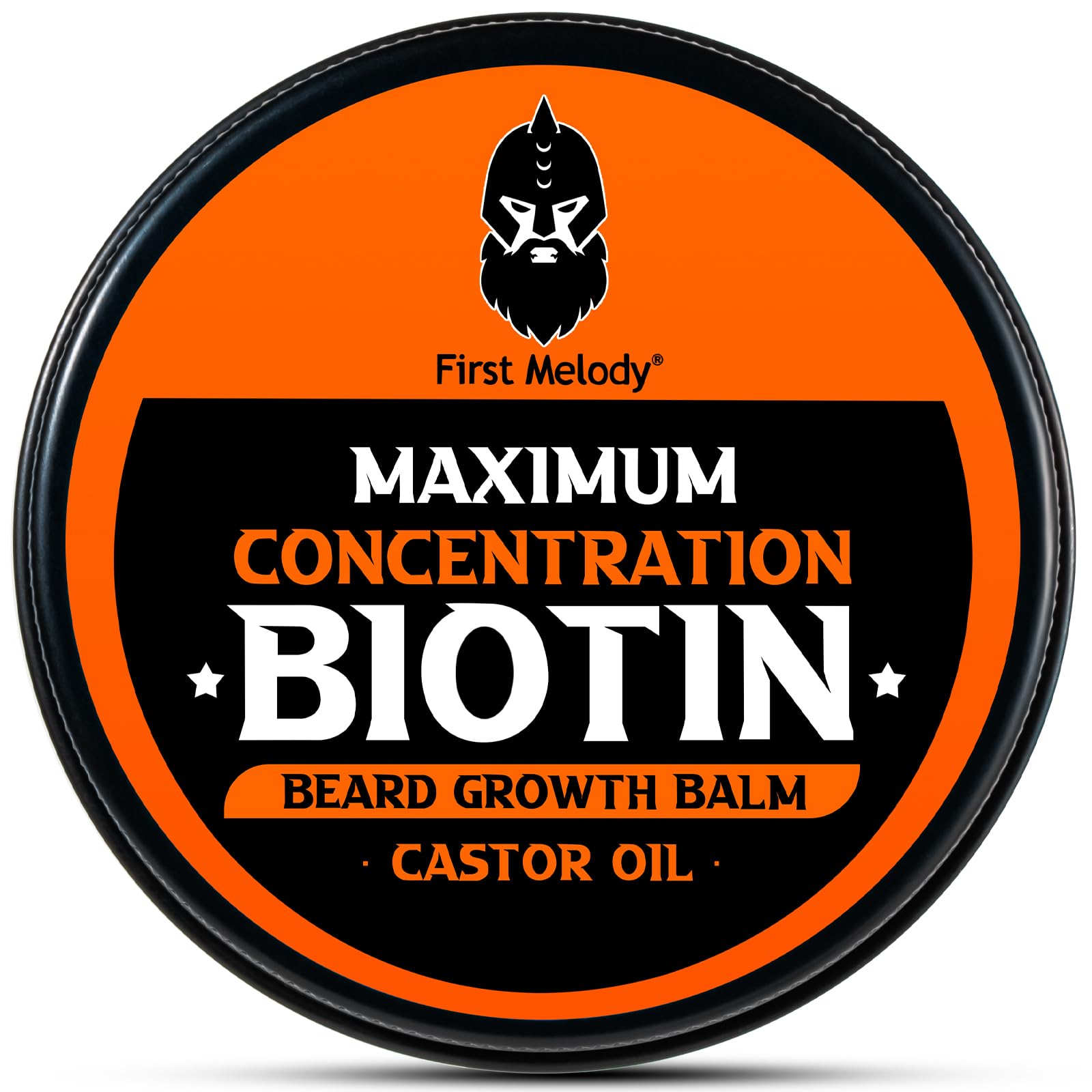 First Melody Beard Balm, Maximum Concentration Biotin, with Castor Oil and Argan & Jojoba Oils, Promotes Beard Growth, Styles, S