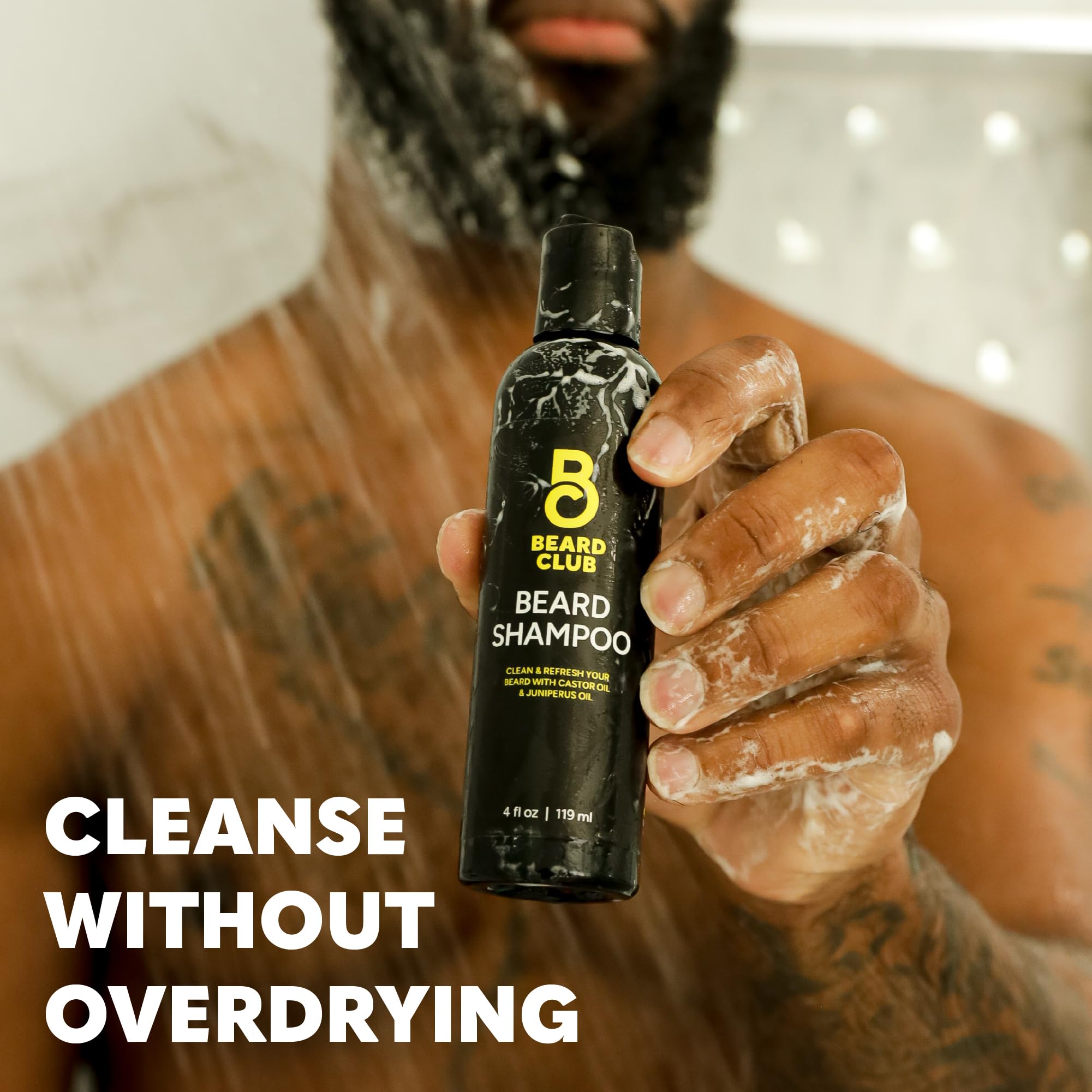 Beard Club Original Premium Beard Shampoo - Natural & Nourishing Formula For Soft, Clean & Healthy Facial Hair - Gentle On Skin