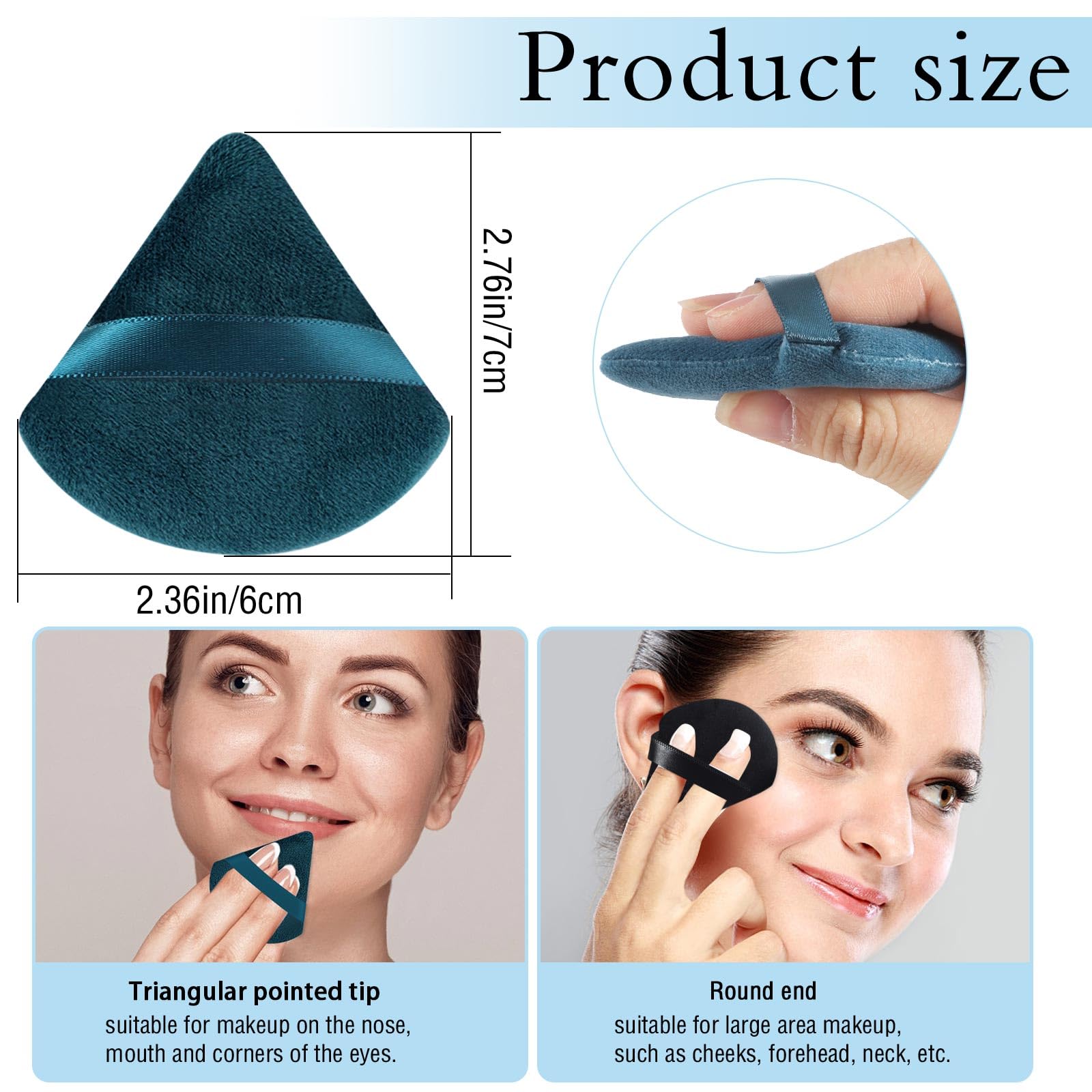 Pimoys 6 Pieces Powder Puff Face Triangle Makeup Puff For Loose Powder Setting Powder Soft Foundation Sponge Makeup Blender Spon