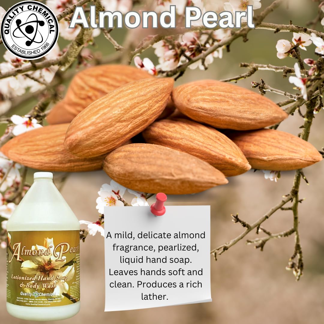 Quality Chemical Almond Pearl Luxury Hand Soap Refill - Liquid Hand Soap Refill - Mild Delicate Almond Fragrance - 128 Oz (Pack