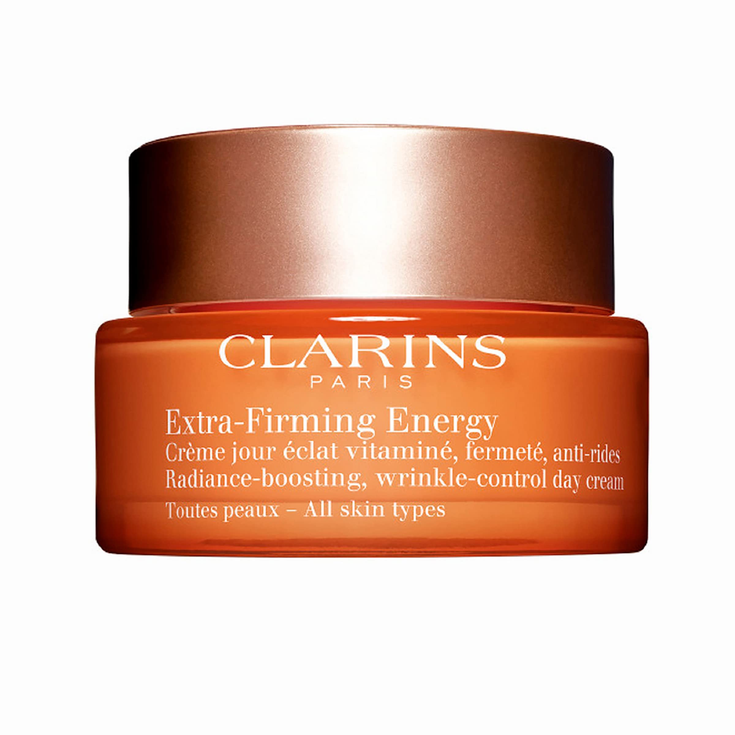 Clarins Extra-Firming Energy Moisturizer  2-In-1 Anti-Aging Day Cream  Radiance Boost  17 Ounces