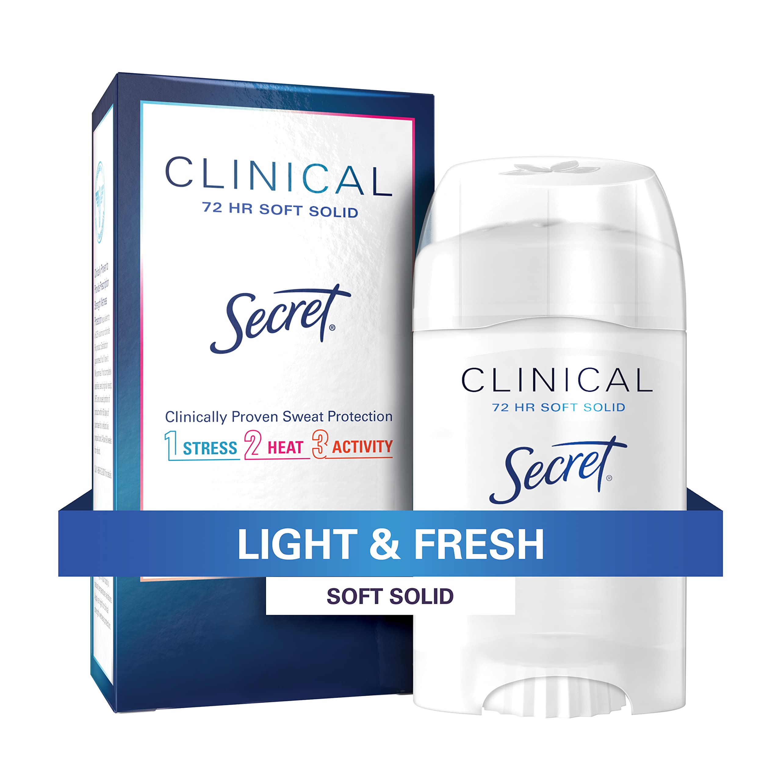 Secret Clinical Strength Soft Solid Antiperspirant and Deodorant for Women, Light & Fresh, 1.6 oz