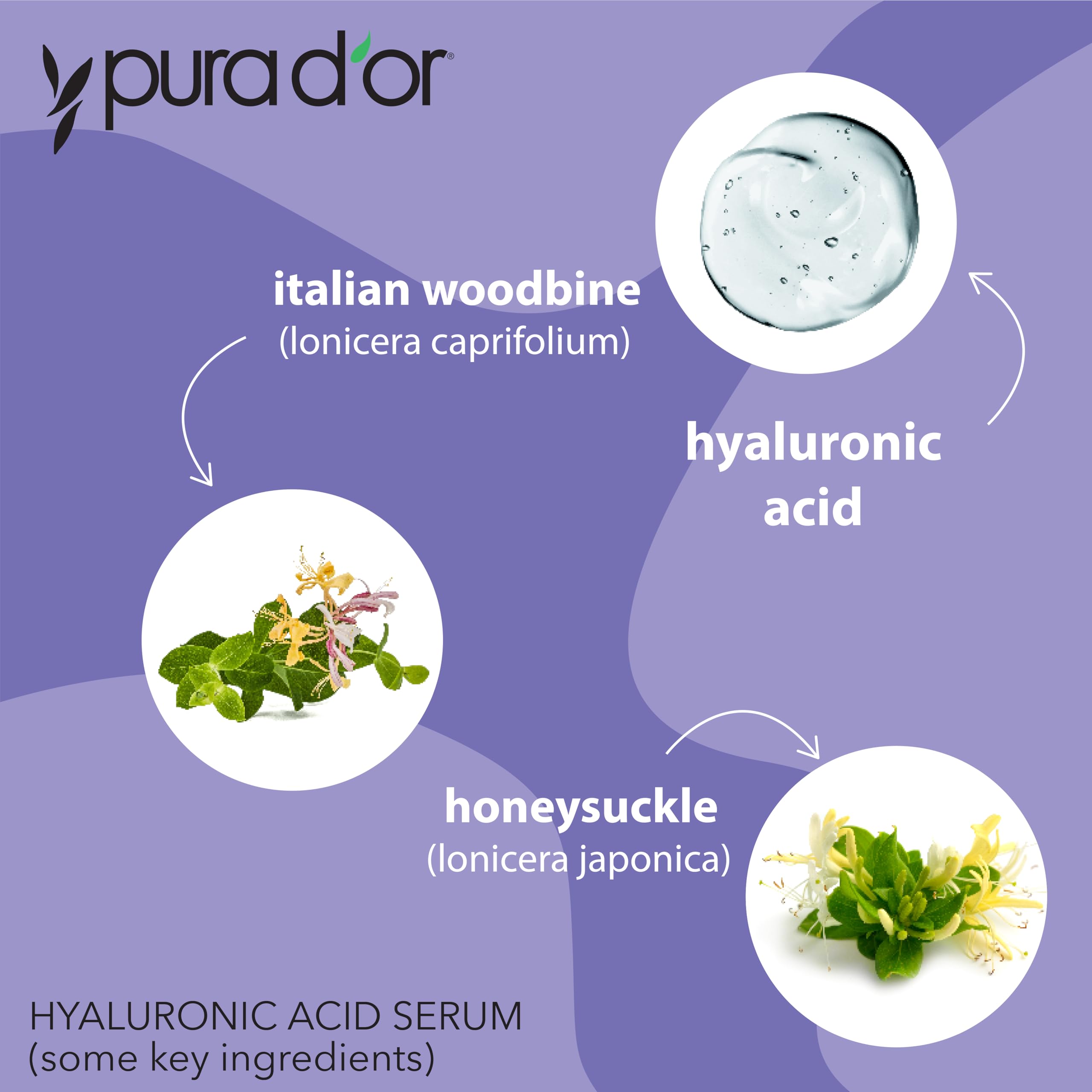 PURA D'OR Hyaluronic Acid Serum For Deep Hydration (3.3oz x2 = 6.6oz) Anti-Aging, Plumping & Moisturizing Formula For Smooth, Su