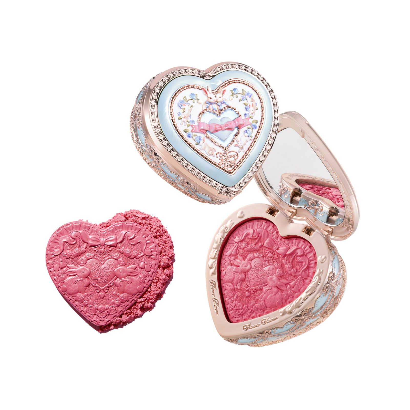 Flower Knows Bunny Garden Embossed Satin Blush, TalcFree, Berry Pink