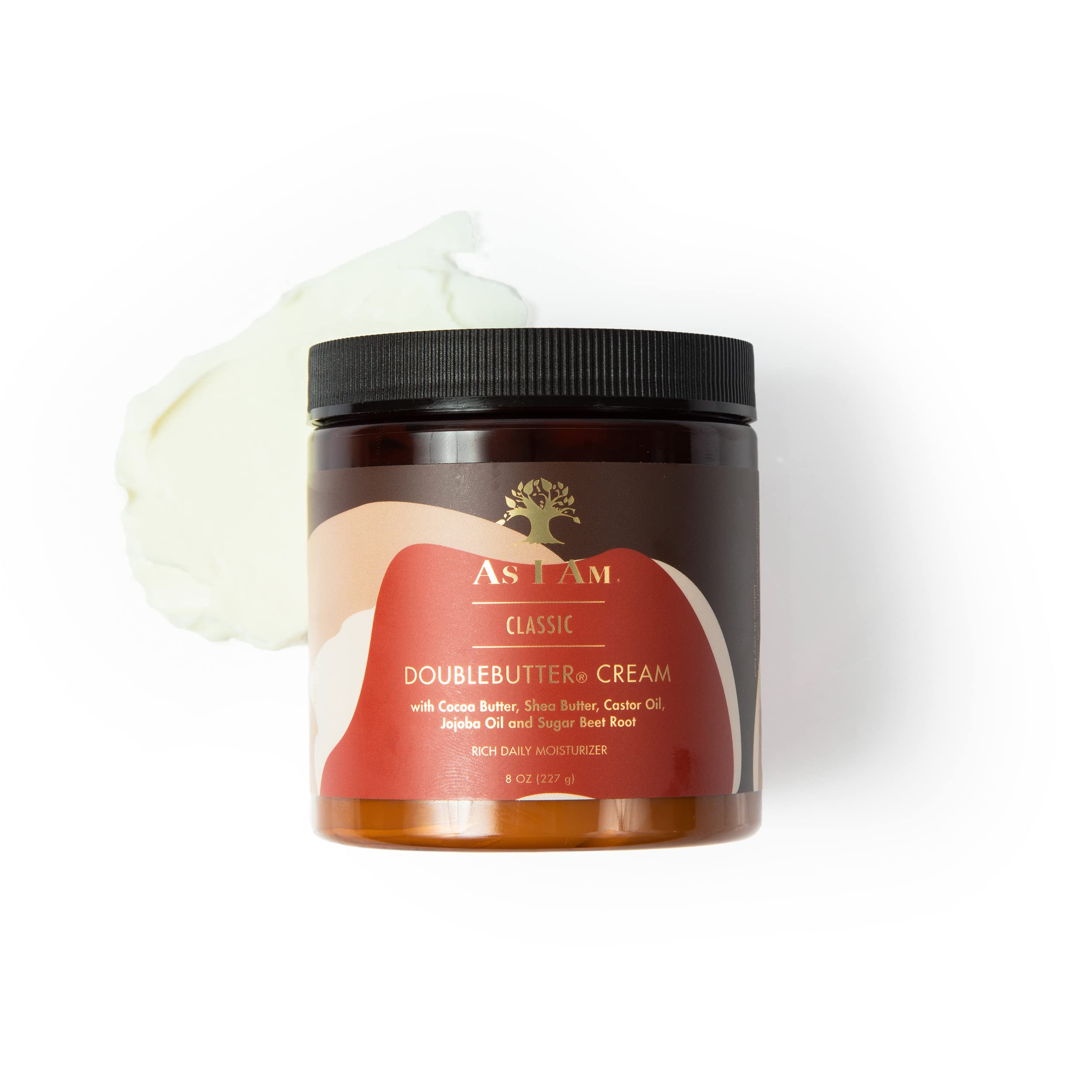 As I Am Double Butter Cream - 8 Ounce - Rich Daily Moisturizer - Soft and Shiny Curls and Coils - Repairs Split Ends - Strengthe