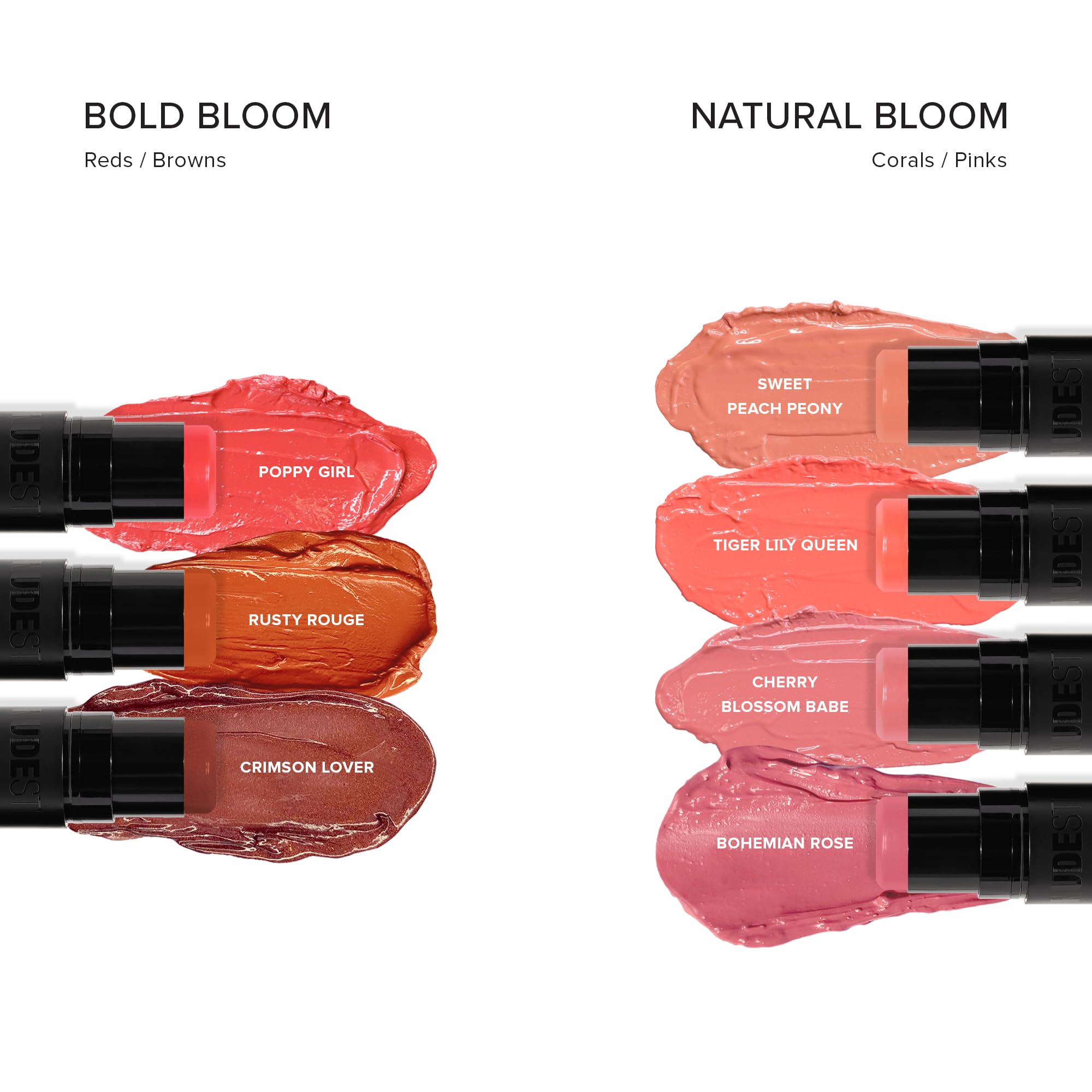 Nudestix Nudies Bloom Dewy and Radiant Cream Blush 3-in-1 All Over Face Colour For Cheeks, Eyes and Lips w/Blending Brush (Poppy