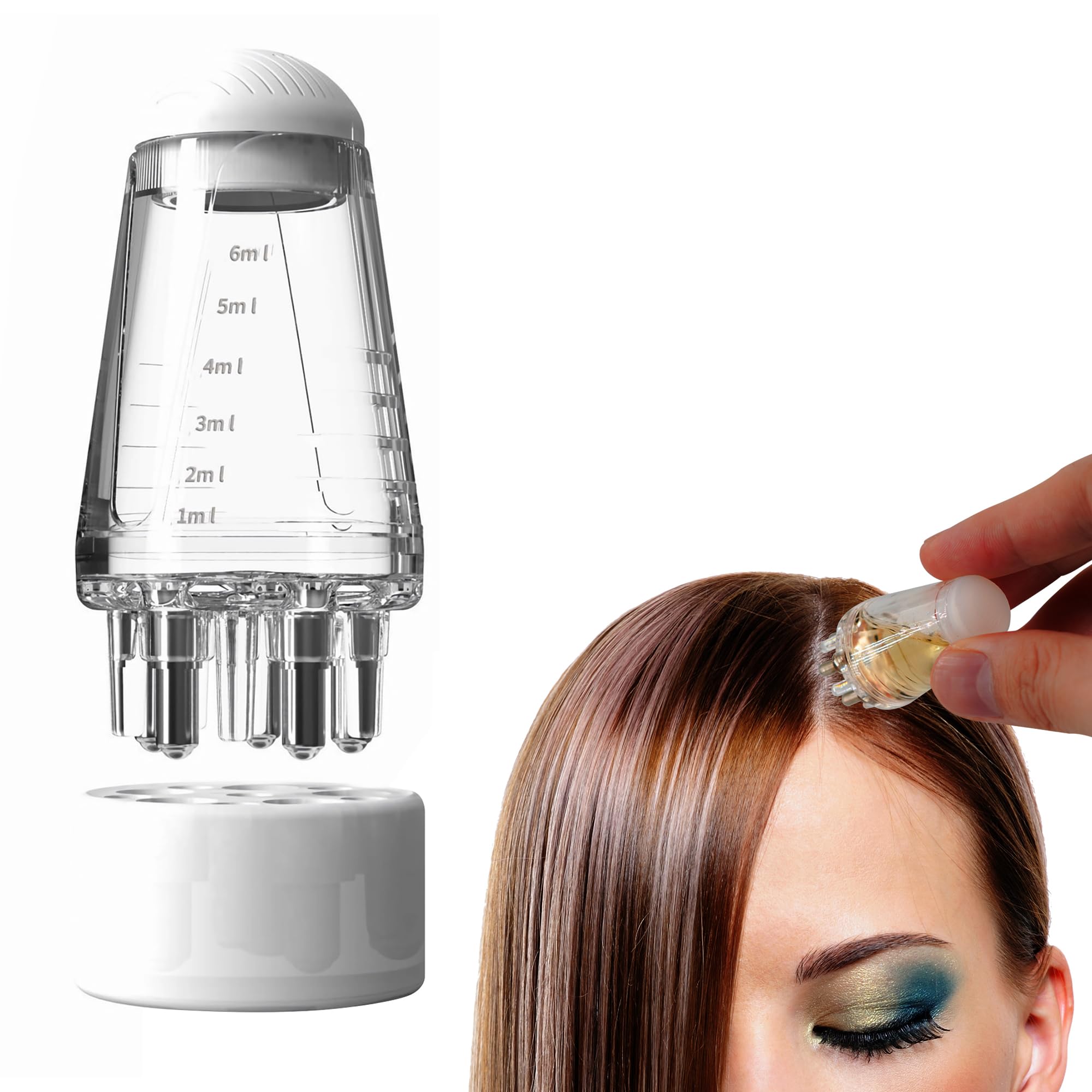 Hair Growth Oil Applicator Bottle With Scalp Massager Comb - Ball-Tip Dispenser for Easy Application and Scalp Massage
