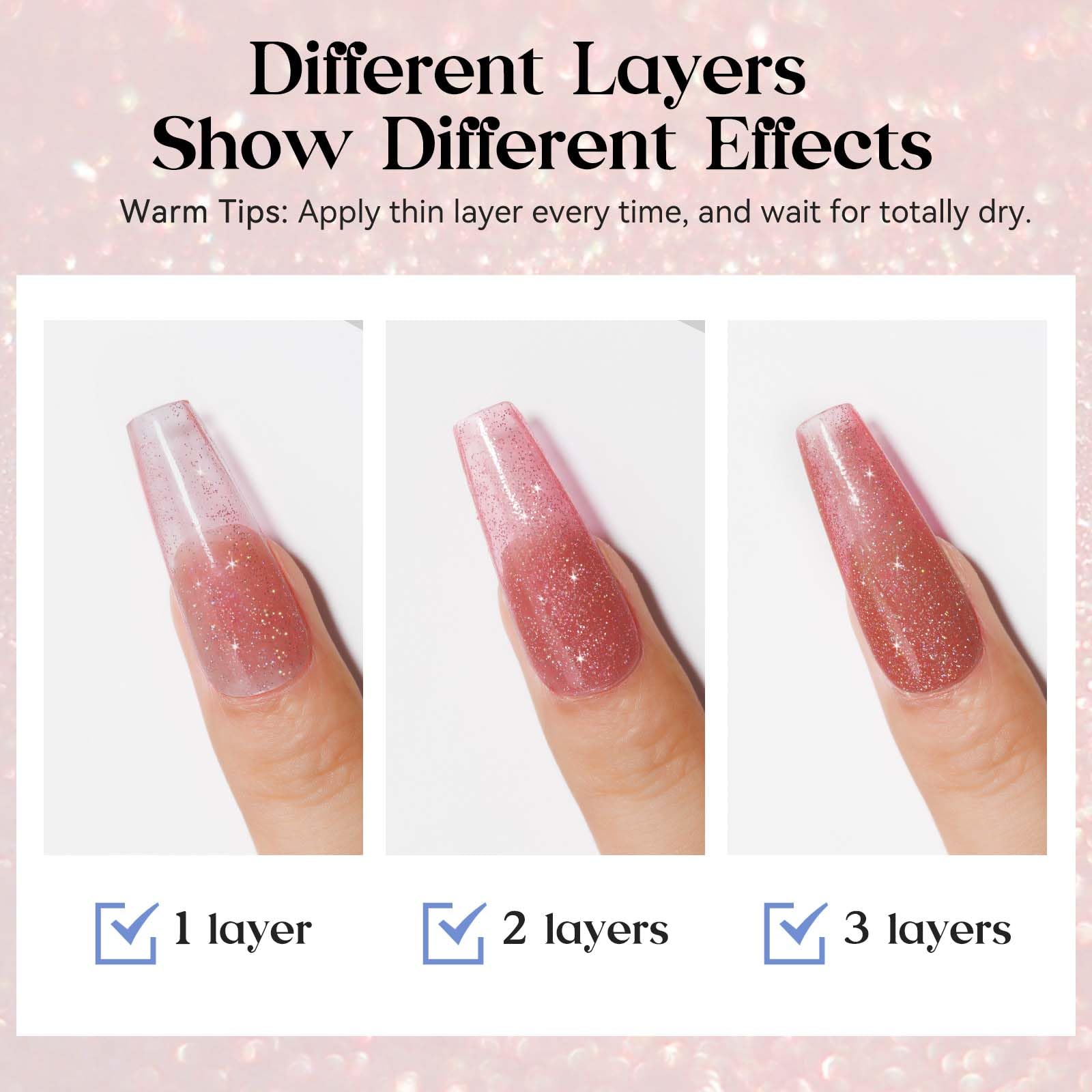 Mizhse Quick Dry Nail Polish, Shimmery Light Brown Nail Polish Air Dry Fast, 15 Ml Fall Color Regular Sparkle Shiny Water-Based
