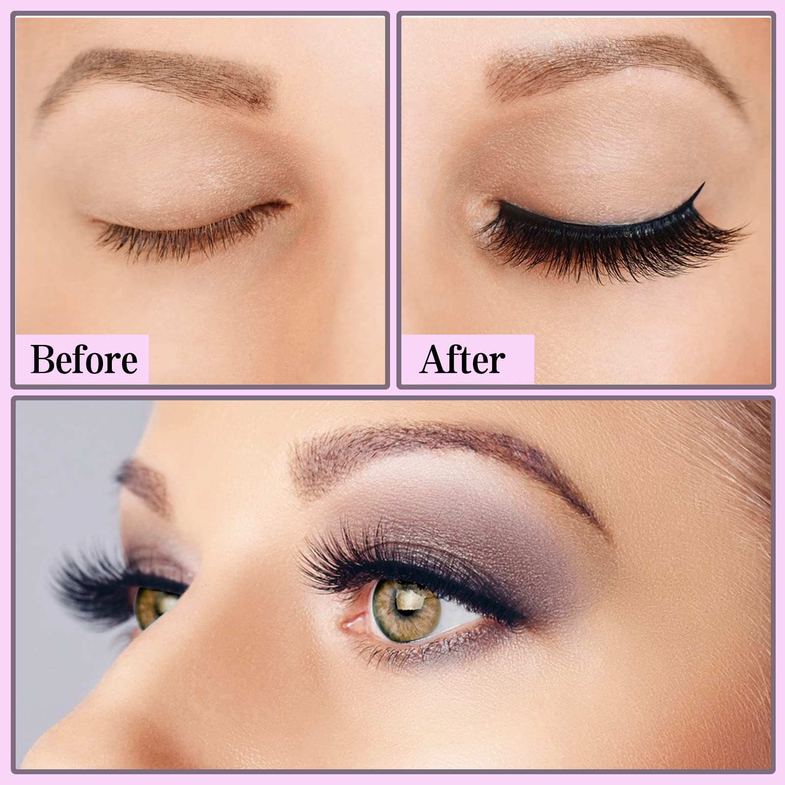 Magnetic Eyelashes And Eyeliner Kit, 12 Pairs Reusable Magnetic Lashes With Eyeliner And Tweezers, 3D Natural Look False Eyelash