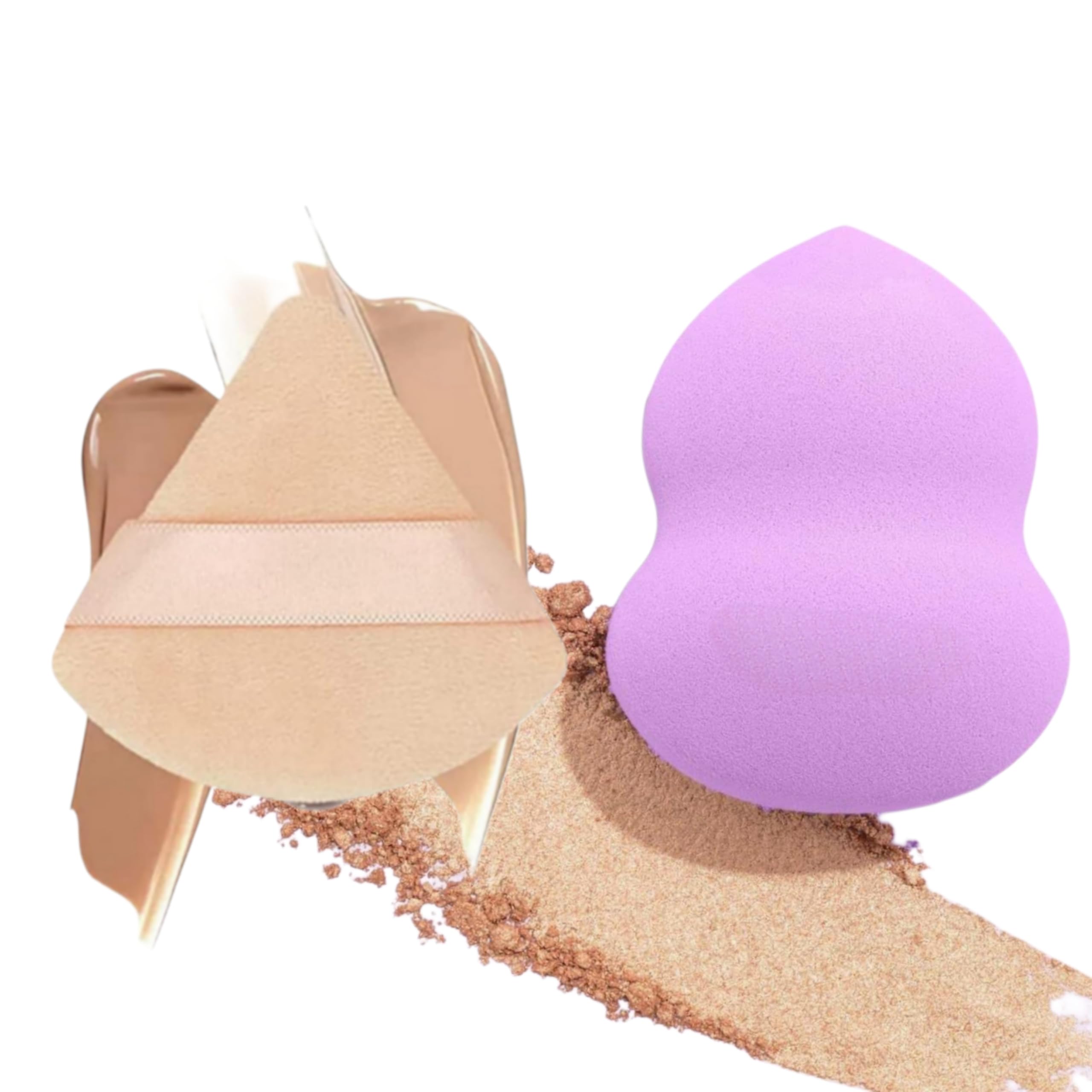Pushique Makeup Sponge, 2 Pcs MultiColored Blender Blending Beauty Sponges For Foundations,Powders & Creams, Vegan, Cruelty Fre