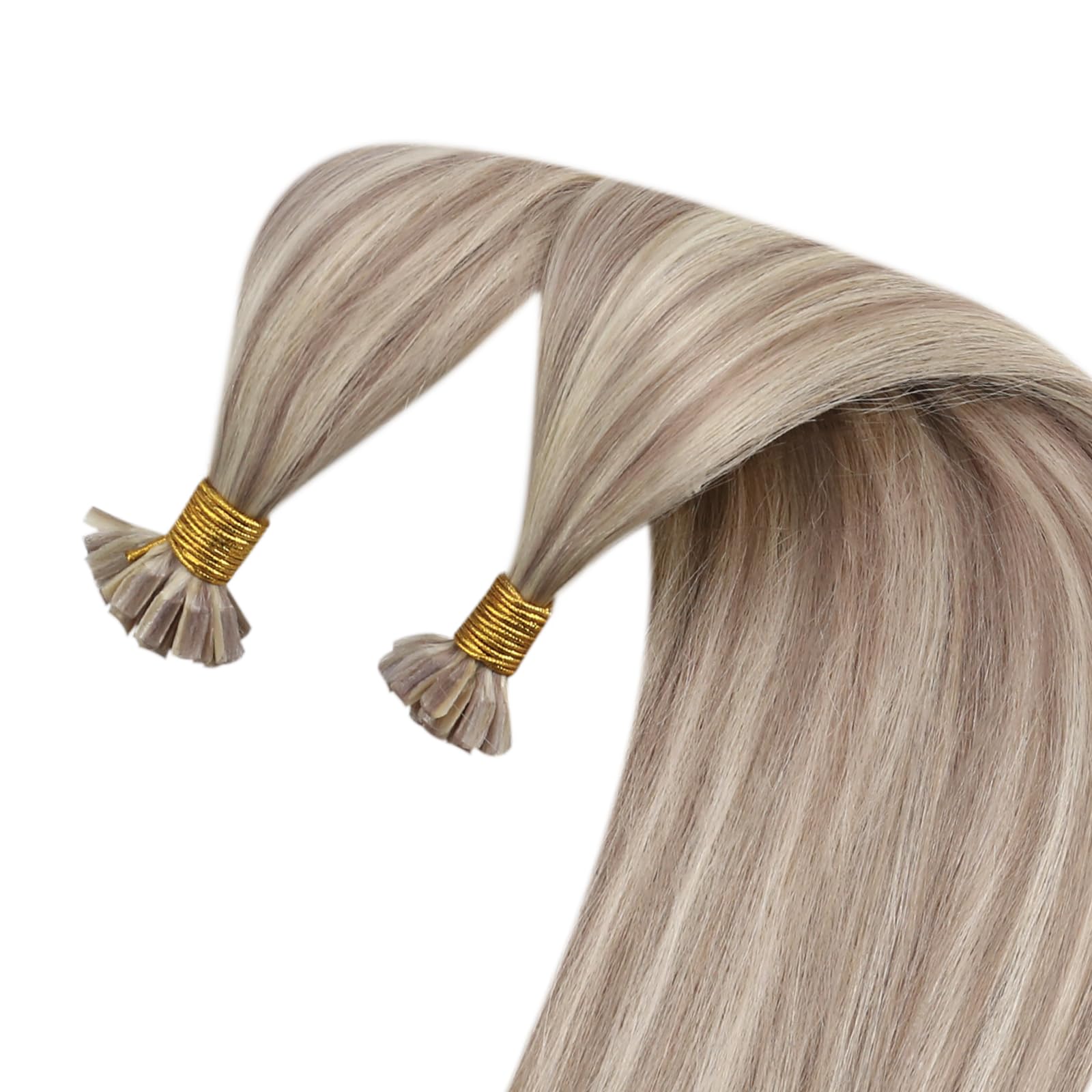 Sunny U Tip Real Hair Extensions Highlight Blonde U Tips Hair Extensions Ash Blonde Mix Bleach Blonde U Tip Hair Extensions Real