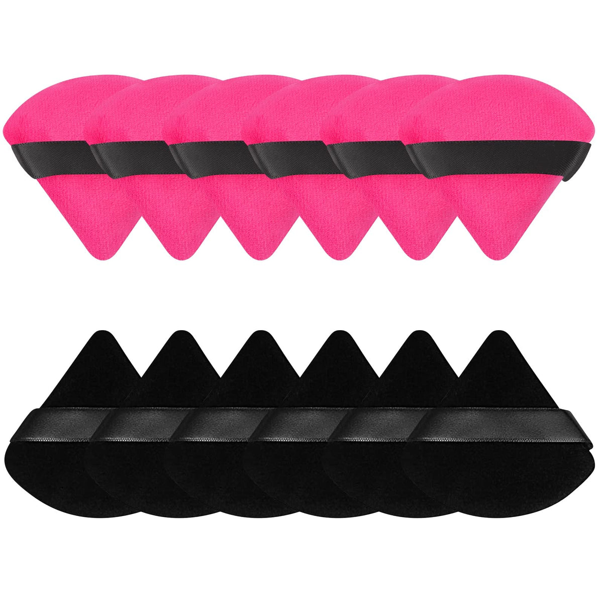 Pimoys 12 Pieces Powder Puff Soft Face Makeup Sponge Velour Triangle Powder Puffs for Loose Powder Cosmetic Foundation Sponge Be